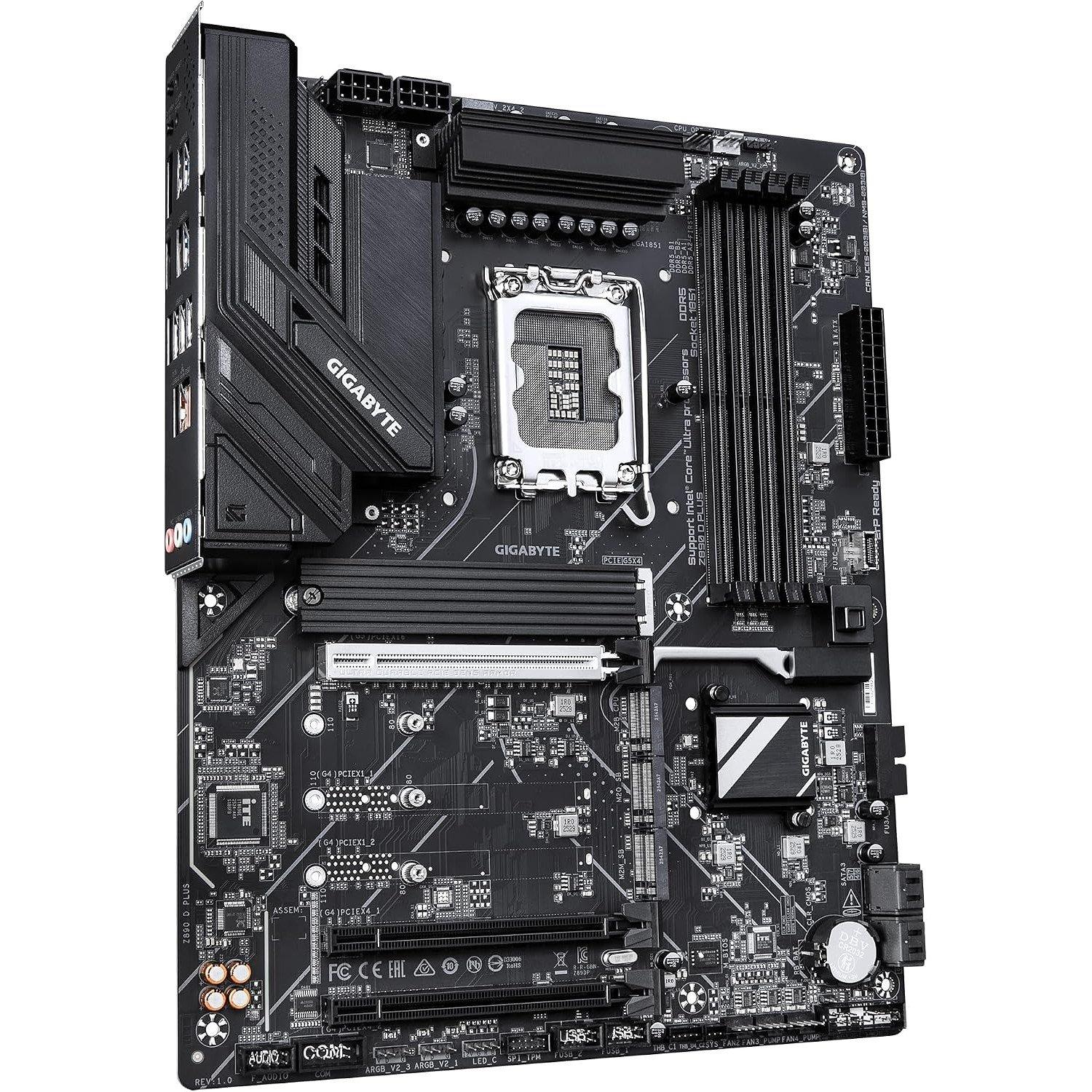 Crna - Gigabyte Technology - Z890 D PLUS Motherboard - Supports Intel Core Ultra (Series 2) CPUs 12+1+2 phases VRM - 2