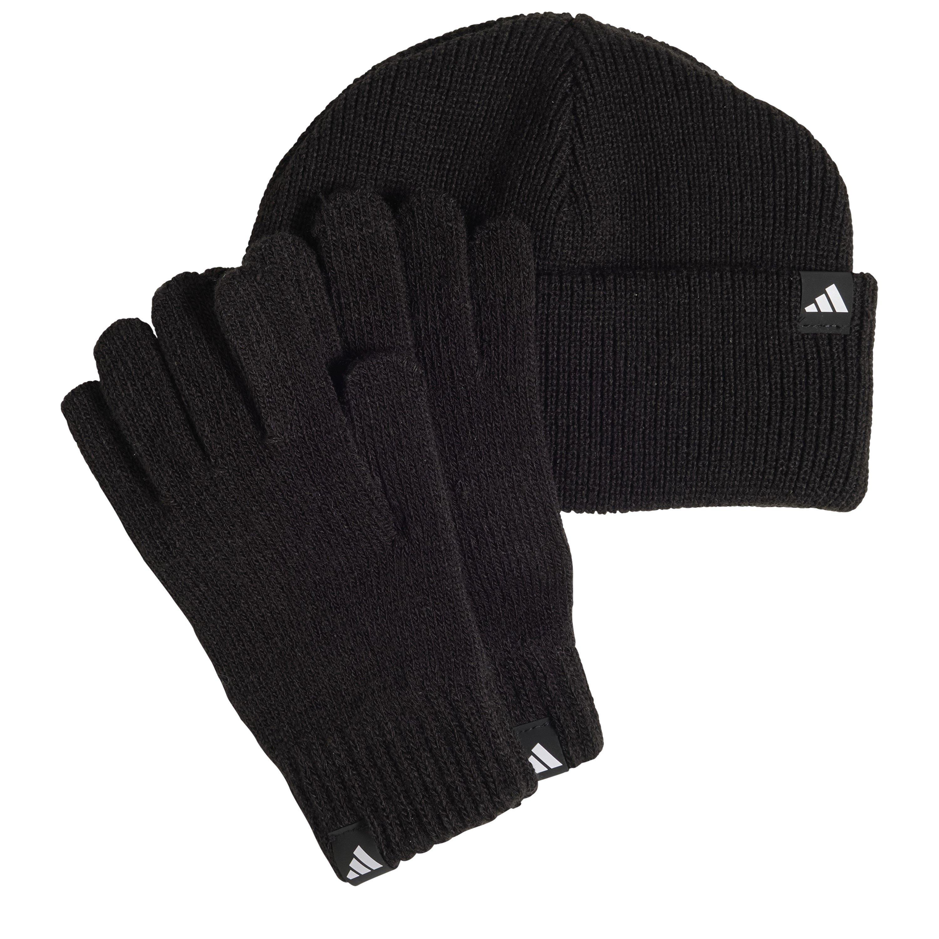 Adidas  Kids Kids' Beanie K Hat And Glove Set - Black/White - OSFY