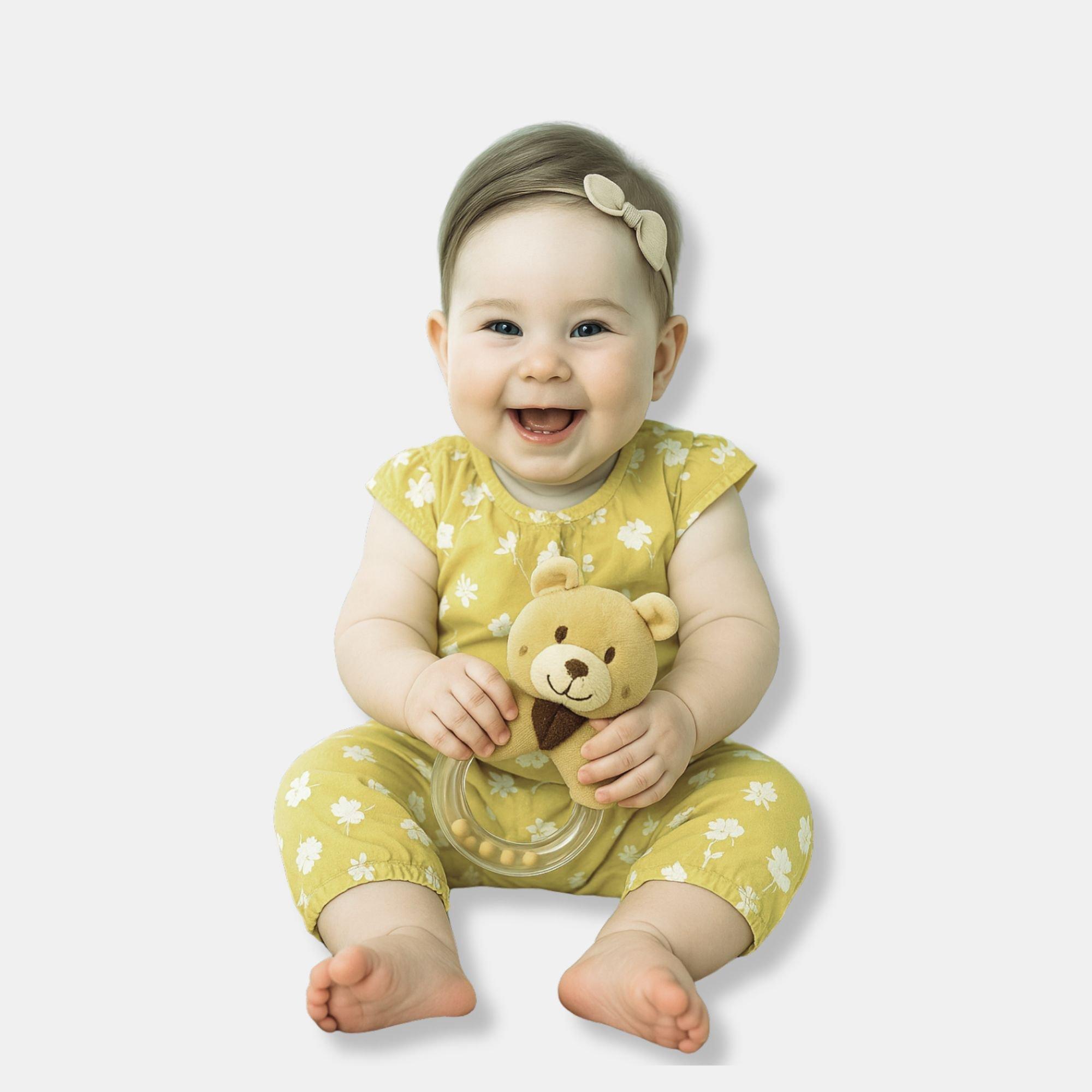 Taupe - Cute and Co - & Co Baby Bear Bead Rattle - 4
