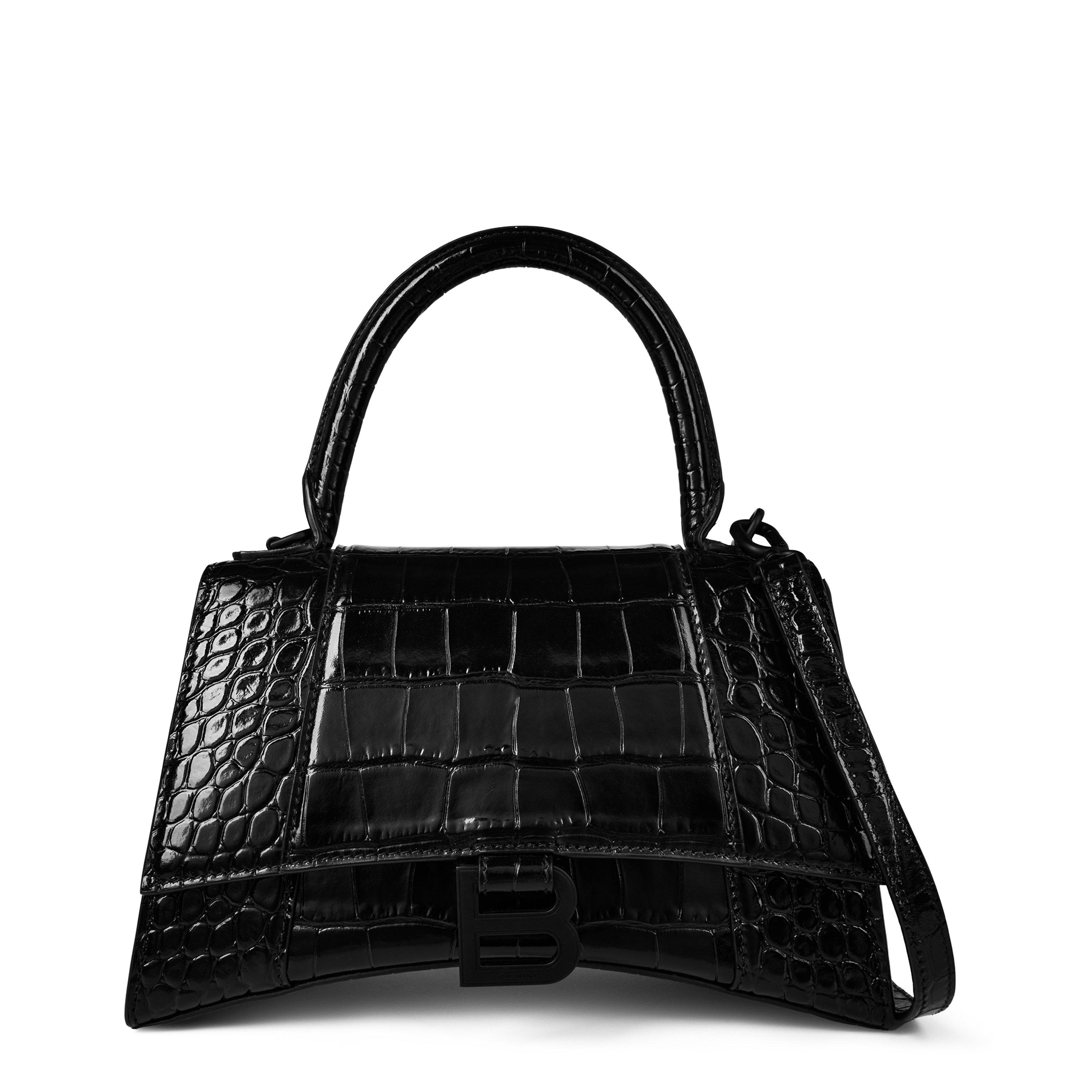 Blk/Blk 1000 - Balenciaga - Hourglass Small Crocodile Handbag - 1