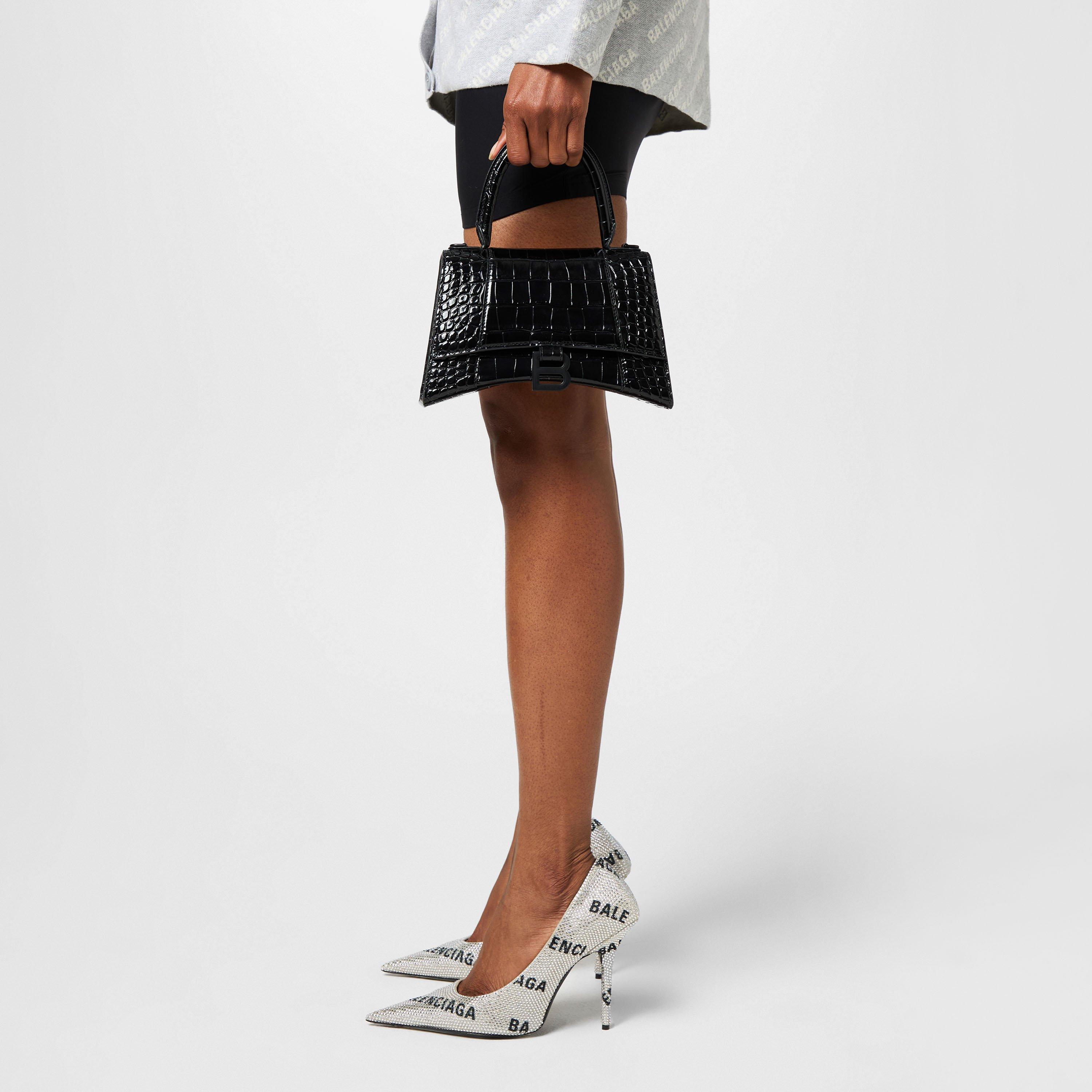 Blk/Blk 1000 - Balenciaga - Hourglass Small Crocodile Handbag - 2
