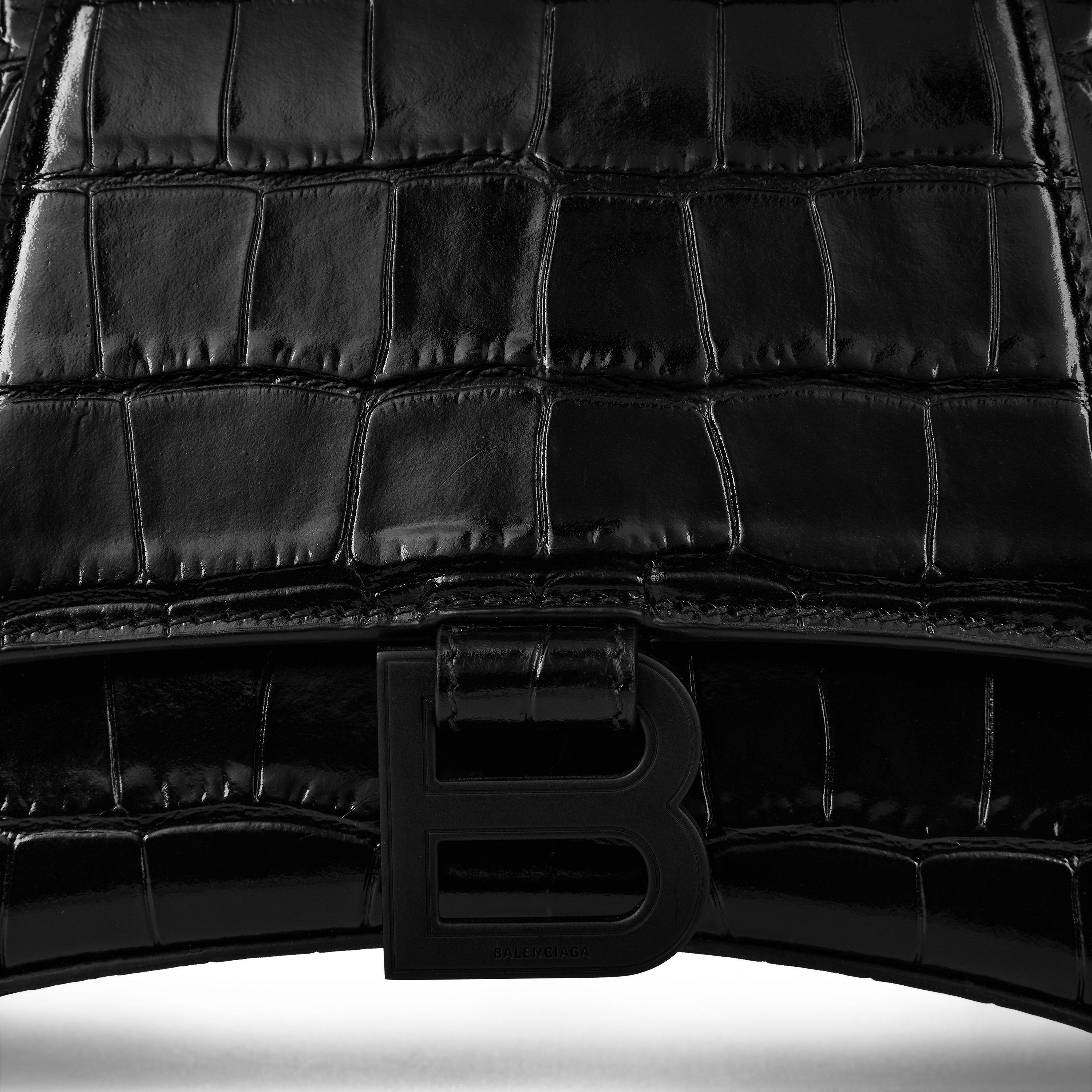 Blk/Blk 1000 - Balenciaga - Hourglass Small Crocodile Handbag - 4