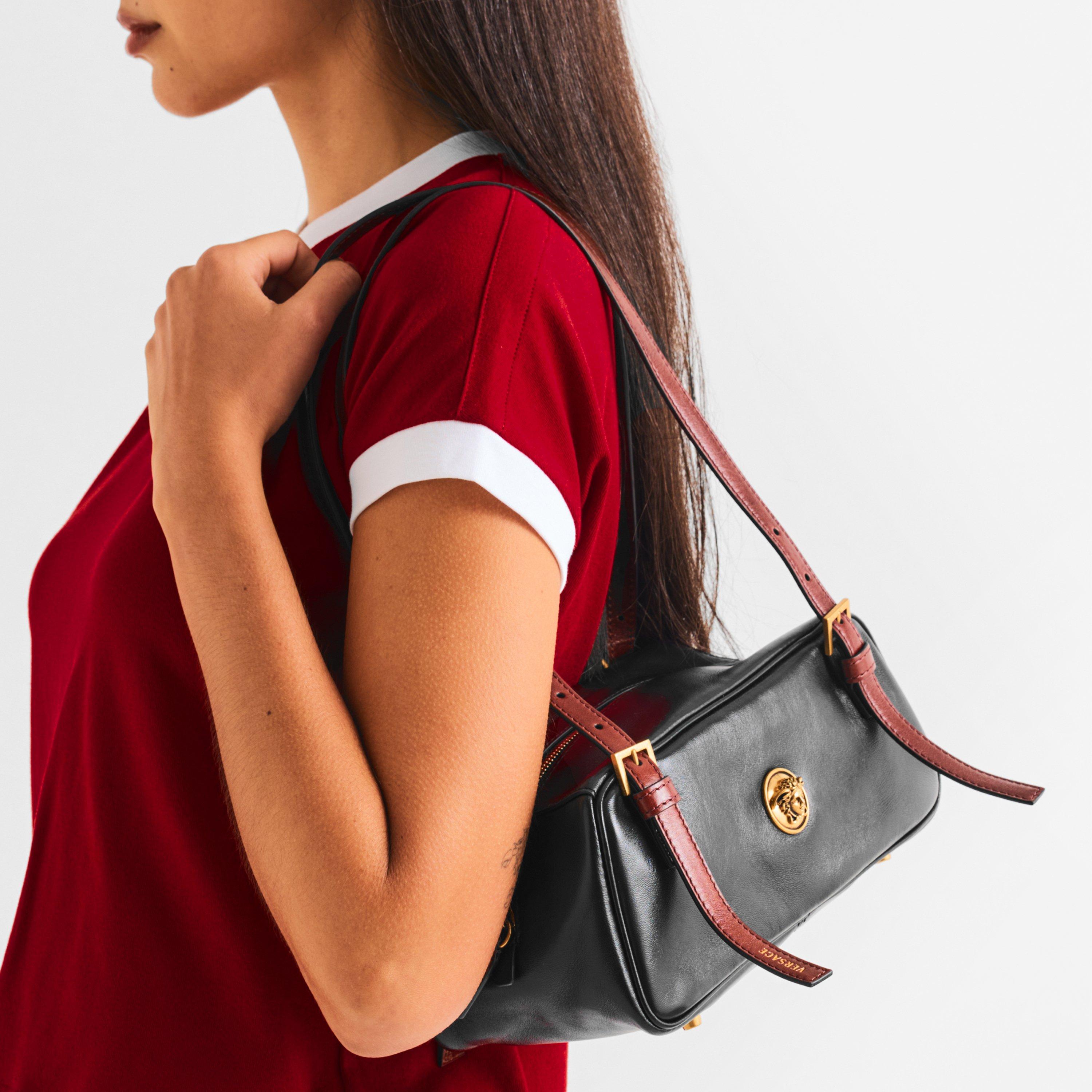 Black Rosewood - Versace - Women's Tag Shoulder Bag - 3