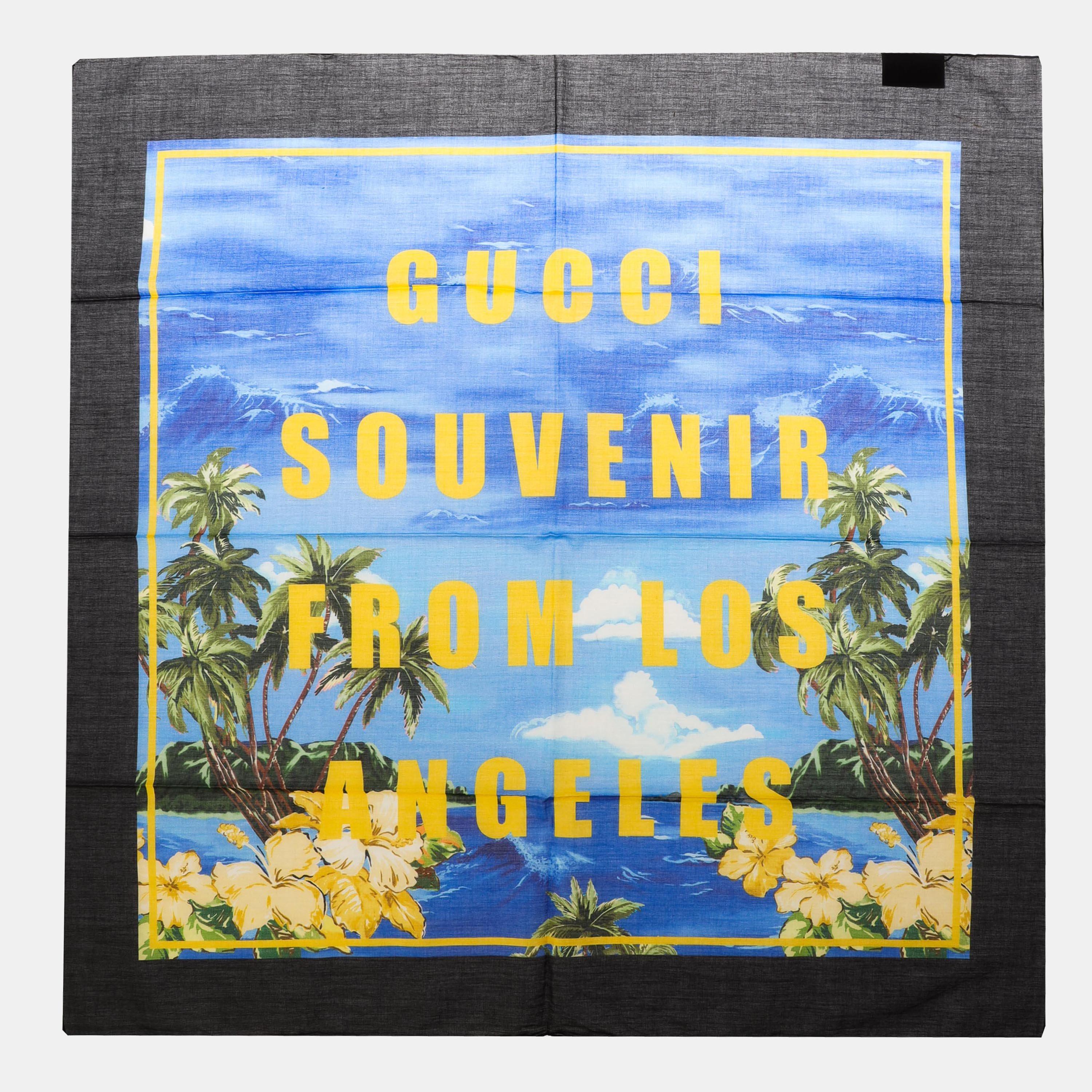 Gucci Men's Silk Scarf - Royal/Yellow