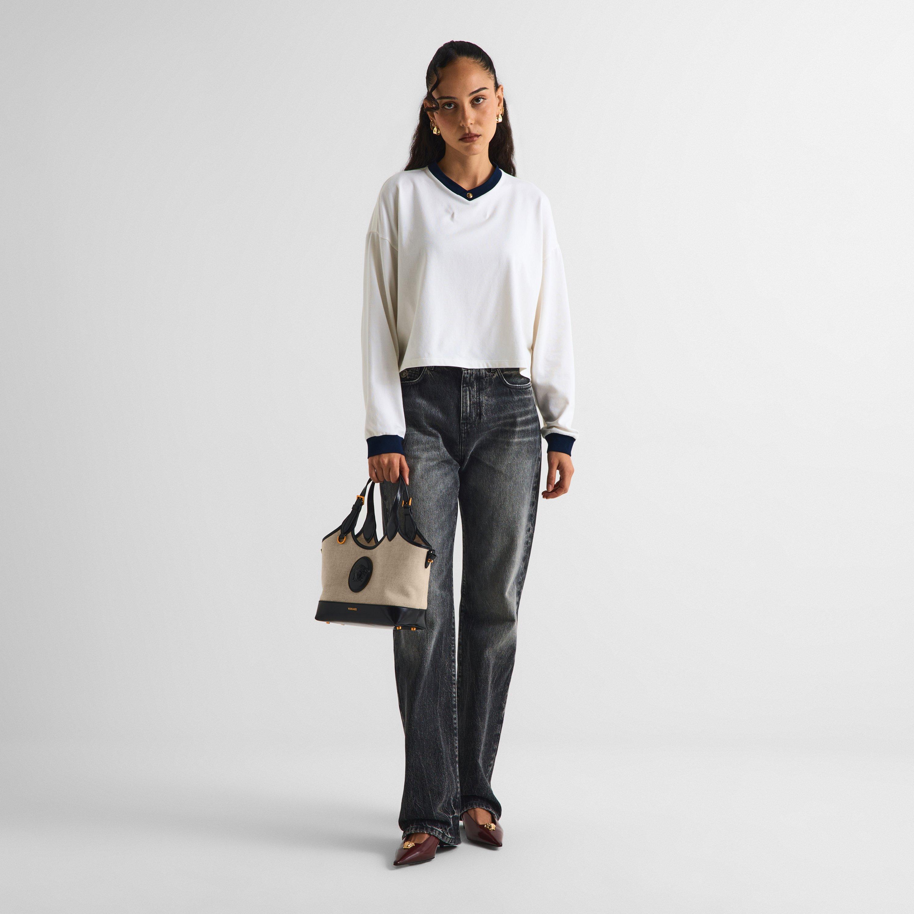 Beige Black - Versace - Women's Tote Bag S - 6