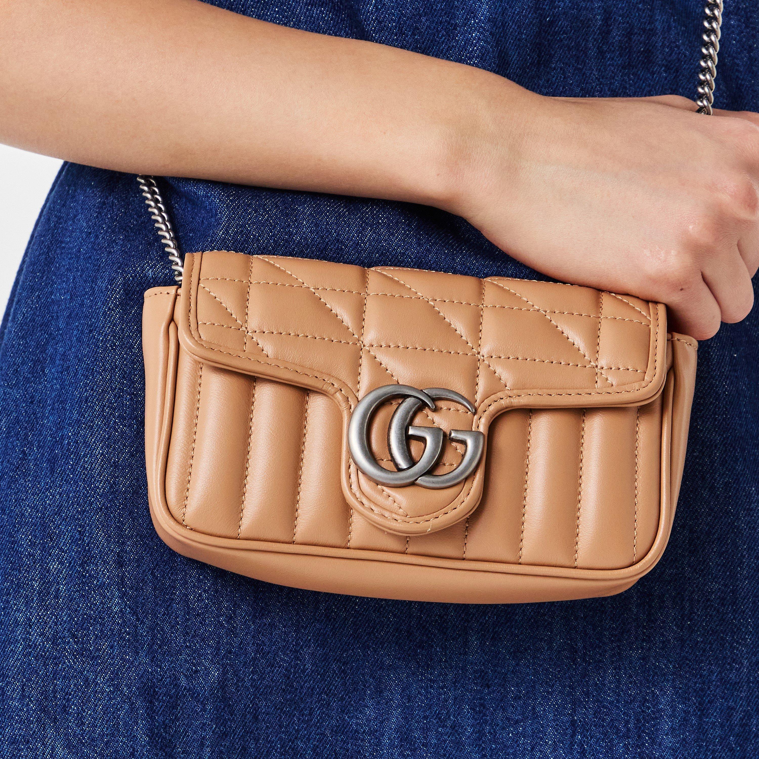 Rose Beige 2754 - Gucci - Marmont GG Super Mini Quilted Shoulder Bag - 3