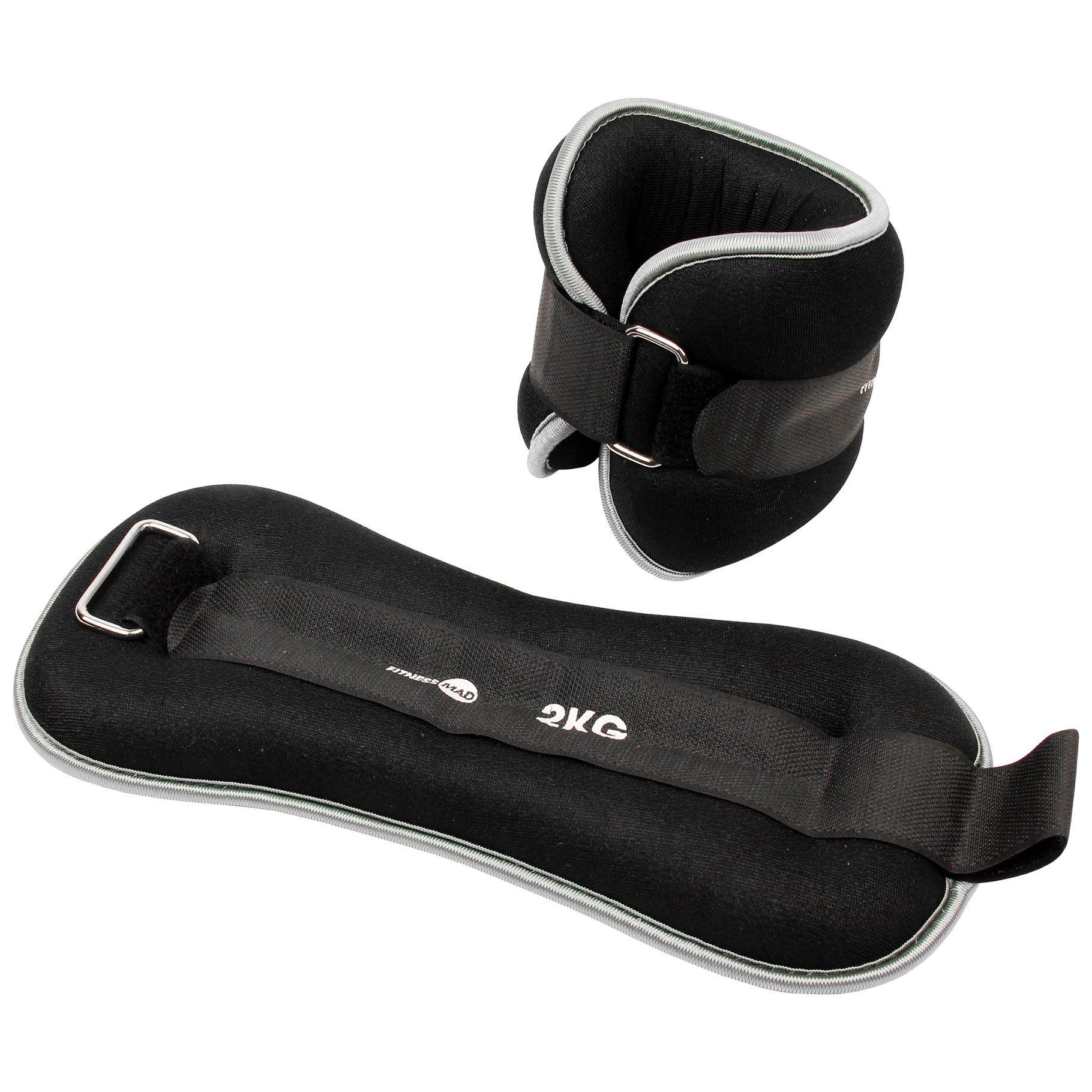 Black - Fitness-Mad - Neoprene Wrist & Ankle Weights - 0.5kg / 1kg / 2kg - 1