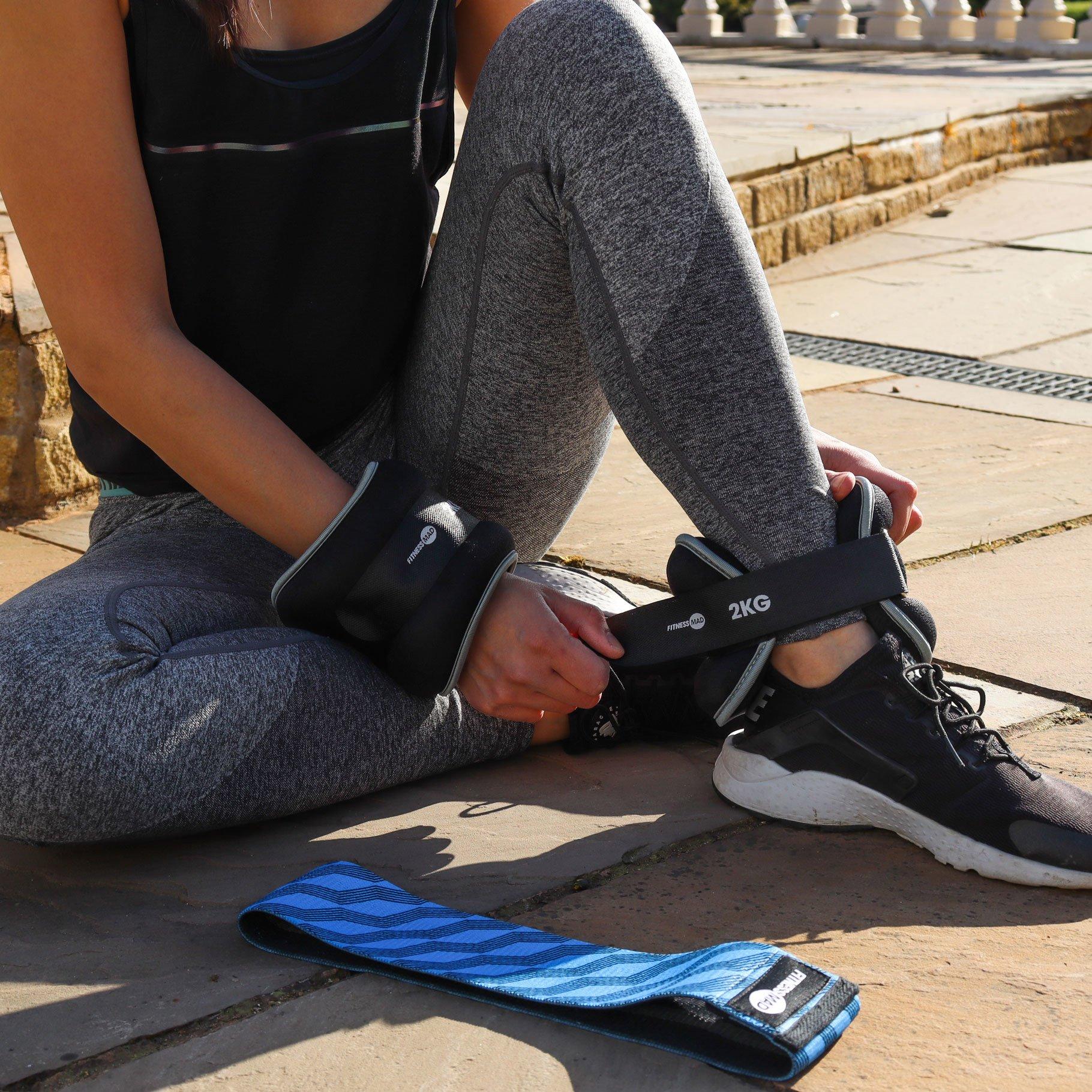 Black - Fitness-Mad - Neoprene Wrist & Ankle Weights - 0.5kg / 1kg / 2kg - 3