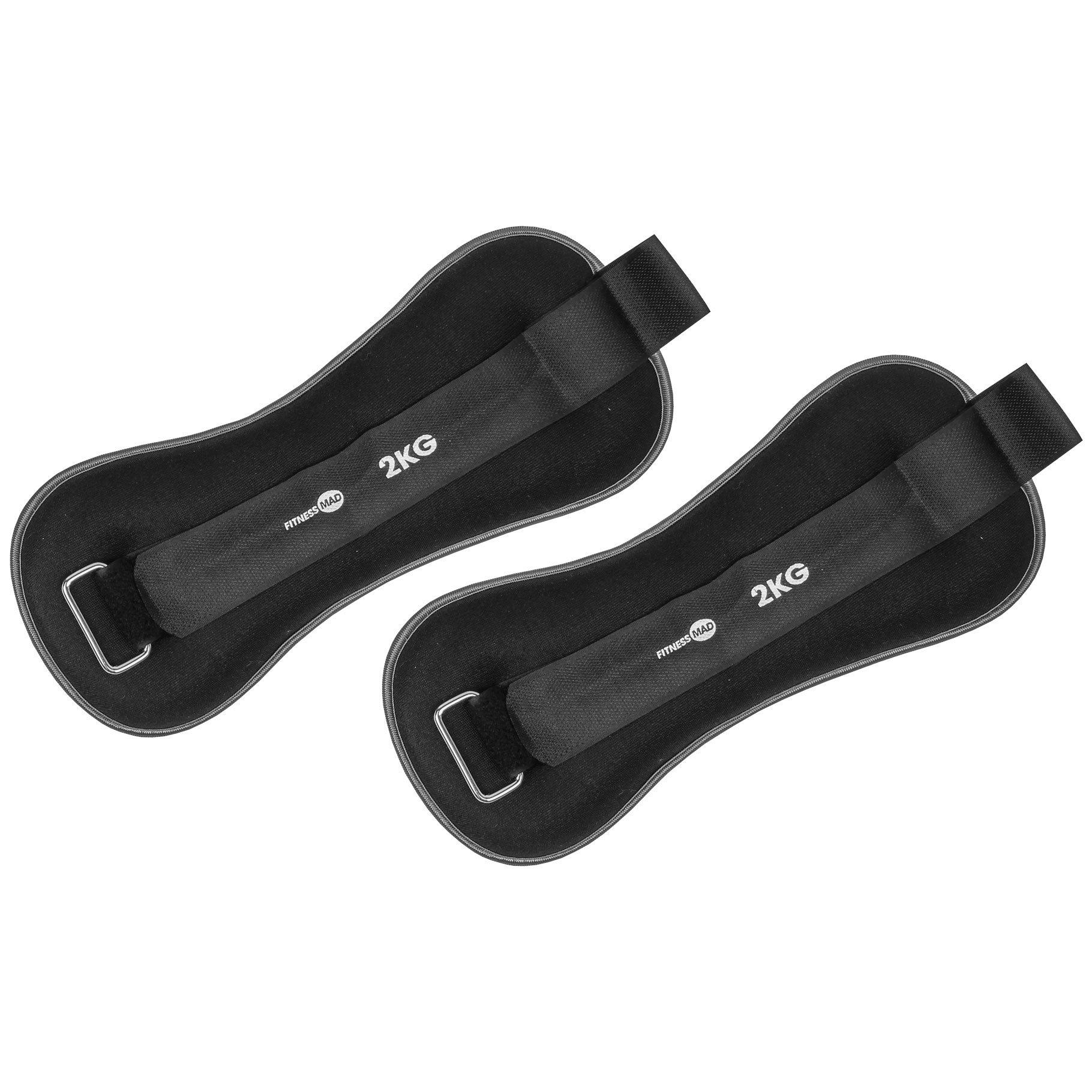Black - Fitness-Mad - Neoprene Wrist & Ankle Weights - 0.5kg / 1kg / 2kg - 5