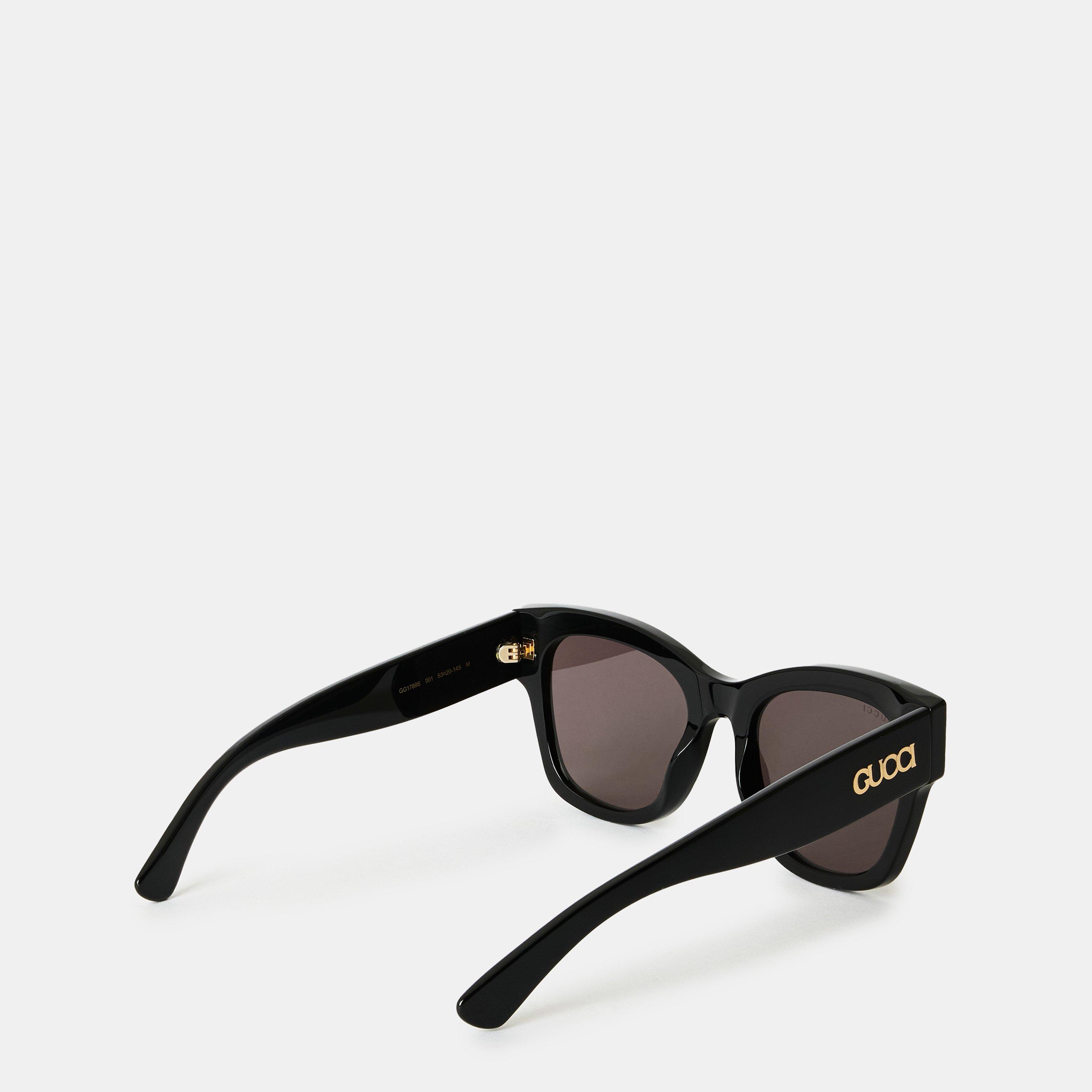 Black/Grey - Gucci - Butterfly Frame Sunglasses - 2