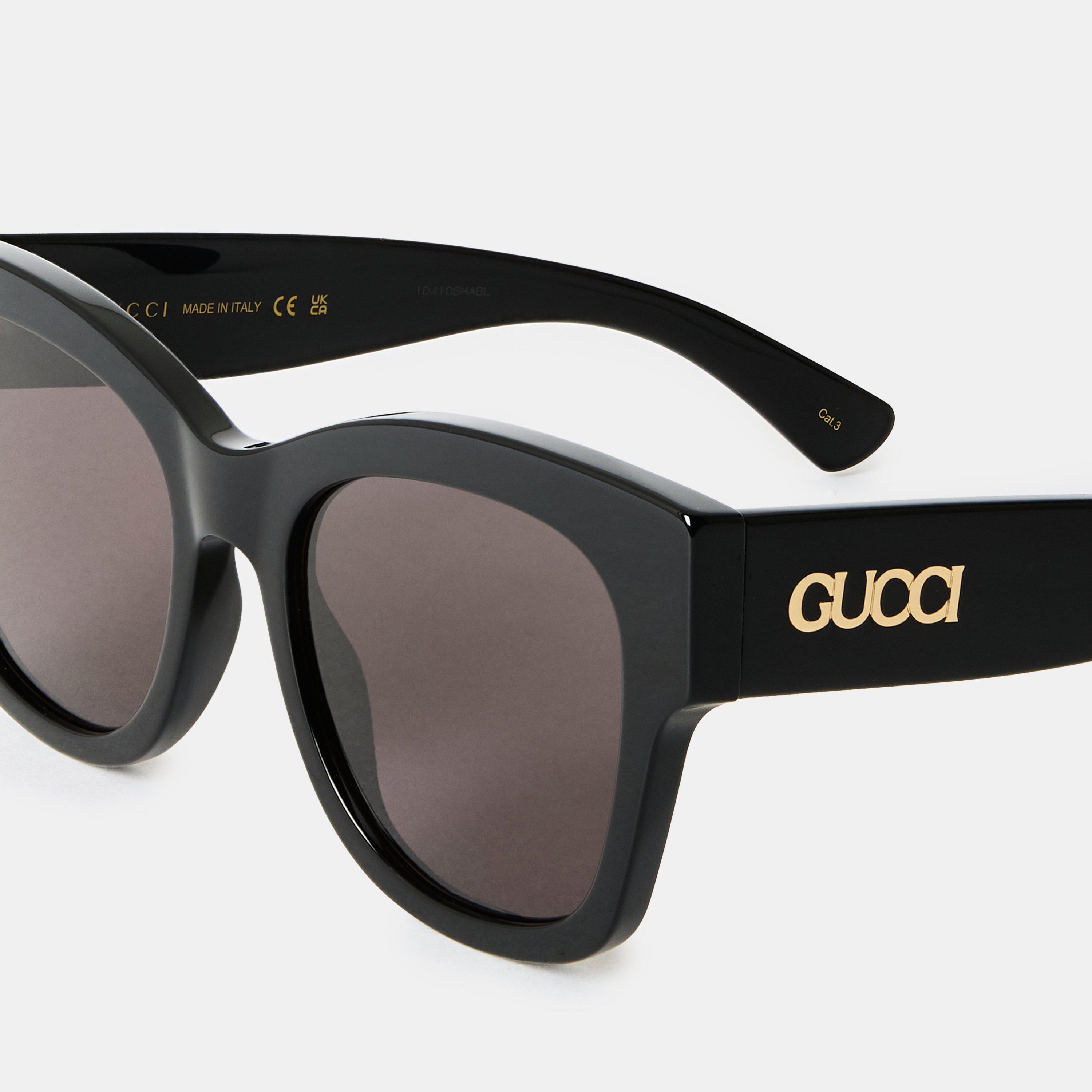 Black/Grey - Gucci - Butterfly Frame Sunglasses - 4