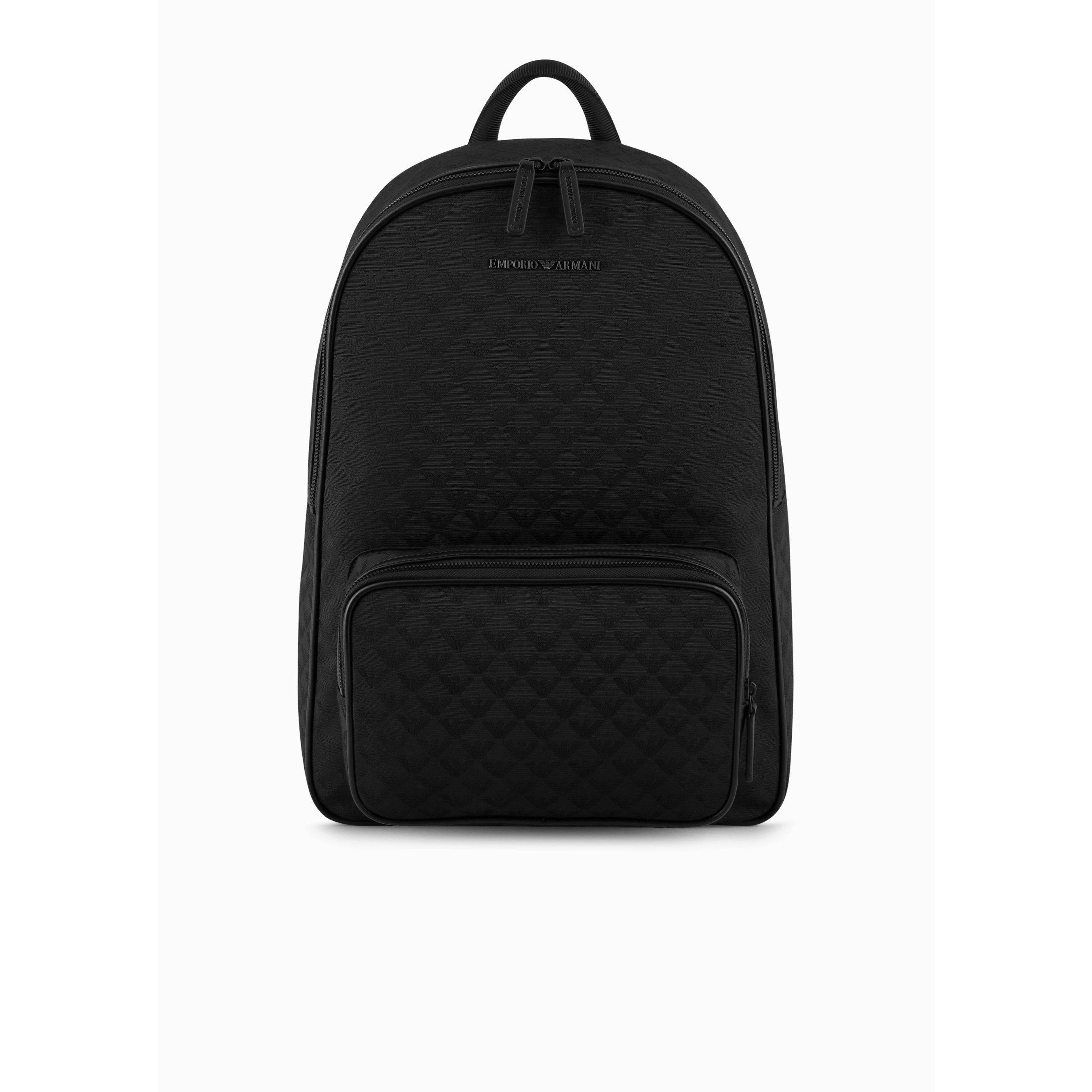 Black 81336 - Emporio Armani - Men's All Over Jacquard Quilted Zip Backpack - 1