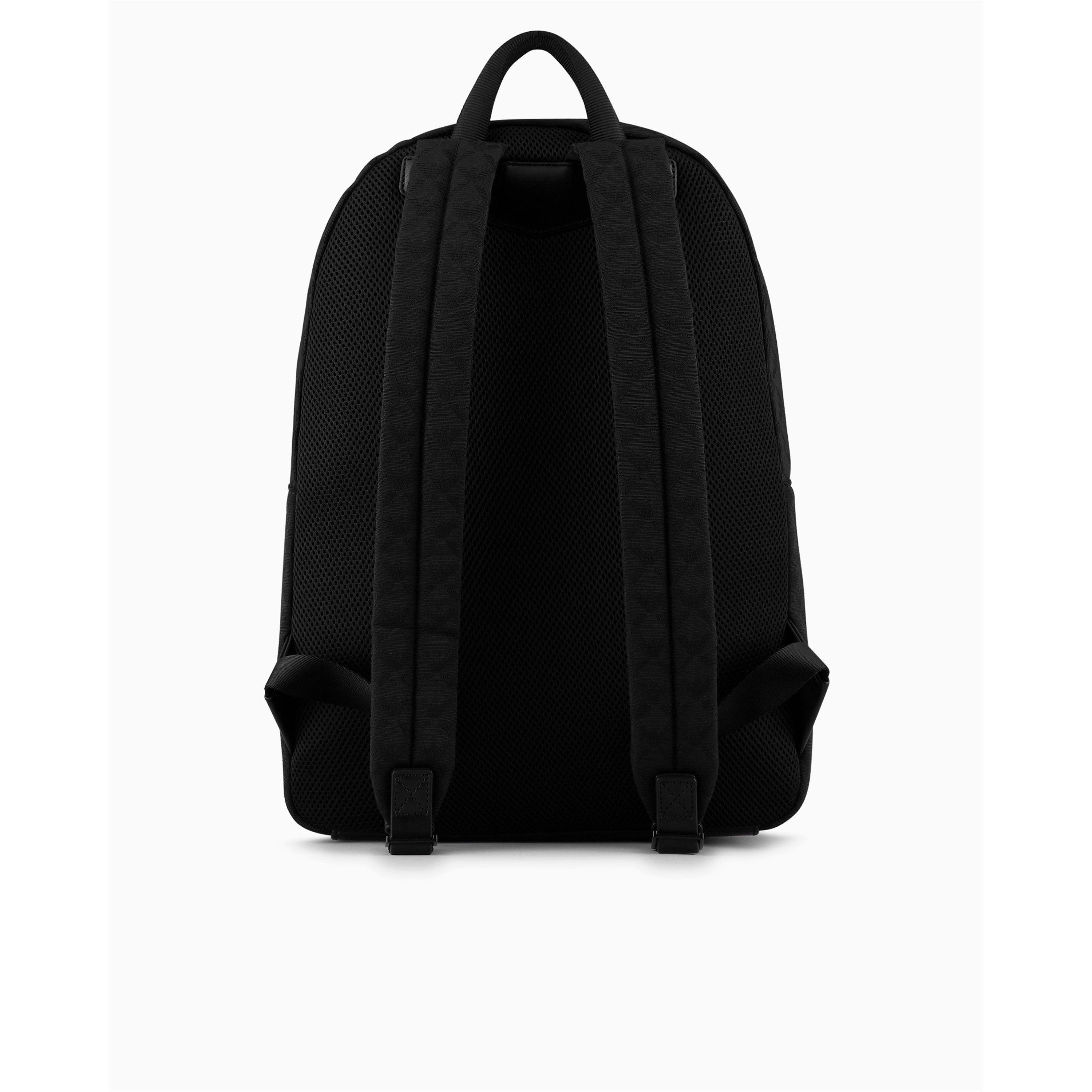 Black 81336 - Emporio Armani - Men's All-Over Jacquard Backpack - 4