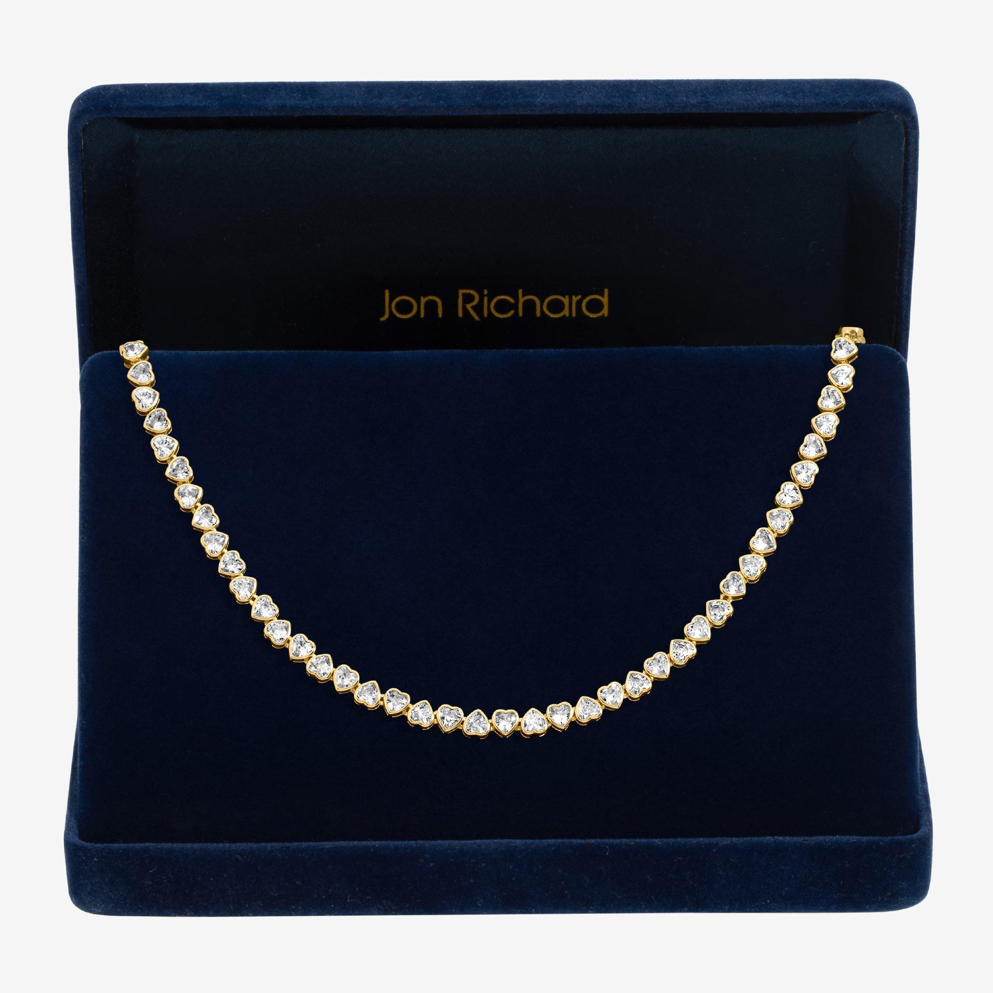 Gold - Jon Richard - Gold Plated Cubic Zirconia Heart Allway Necklace - 1