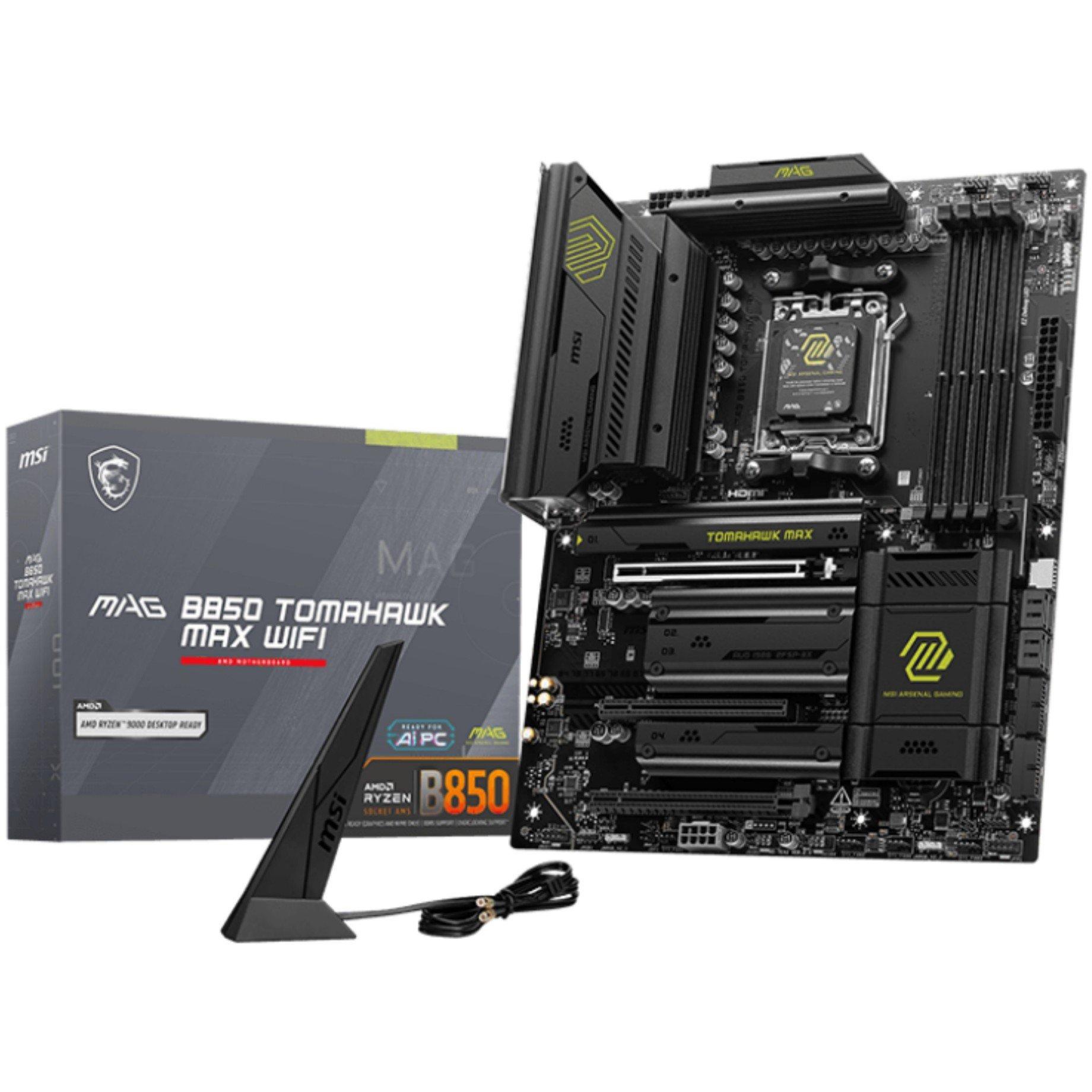 Black - MSI - MAG B850 TOMAHAWK MAX WIFI - AMD Motherboard - 1
