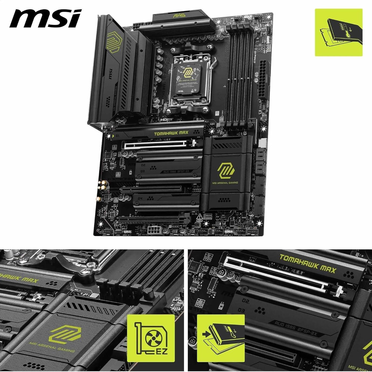 Black - MSI - MAG B850 TOMAHAWK MAX WIFI - AMD Motherboard - 2