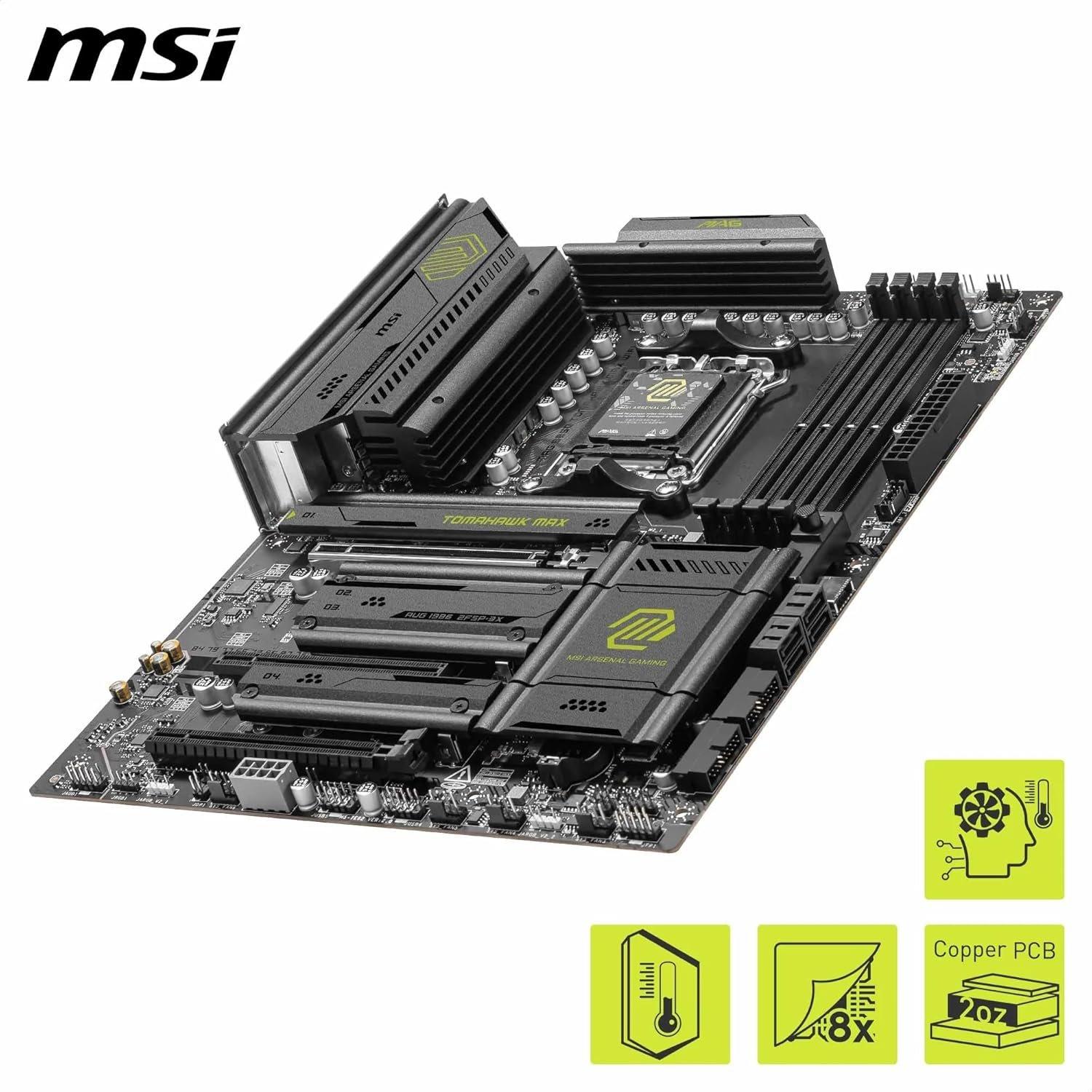 Black - MSI - MAG B850 TOMAHAWK MAX WIFI - AMD Motherboard - 3