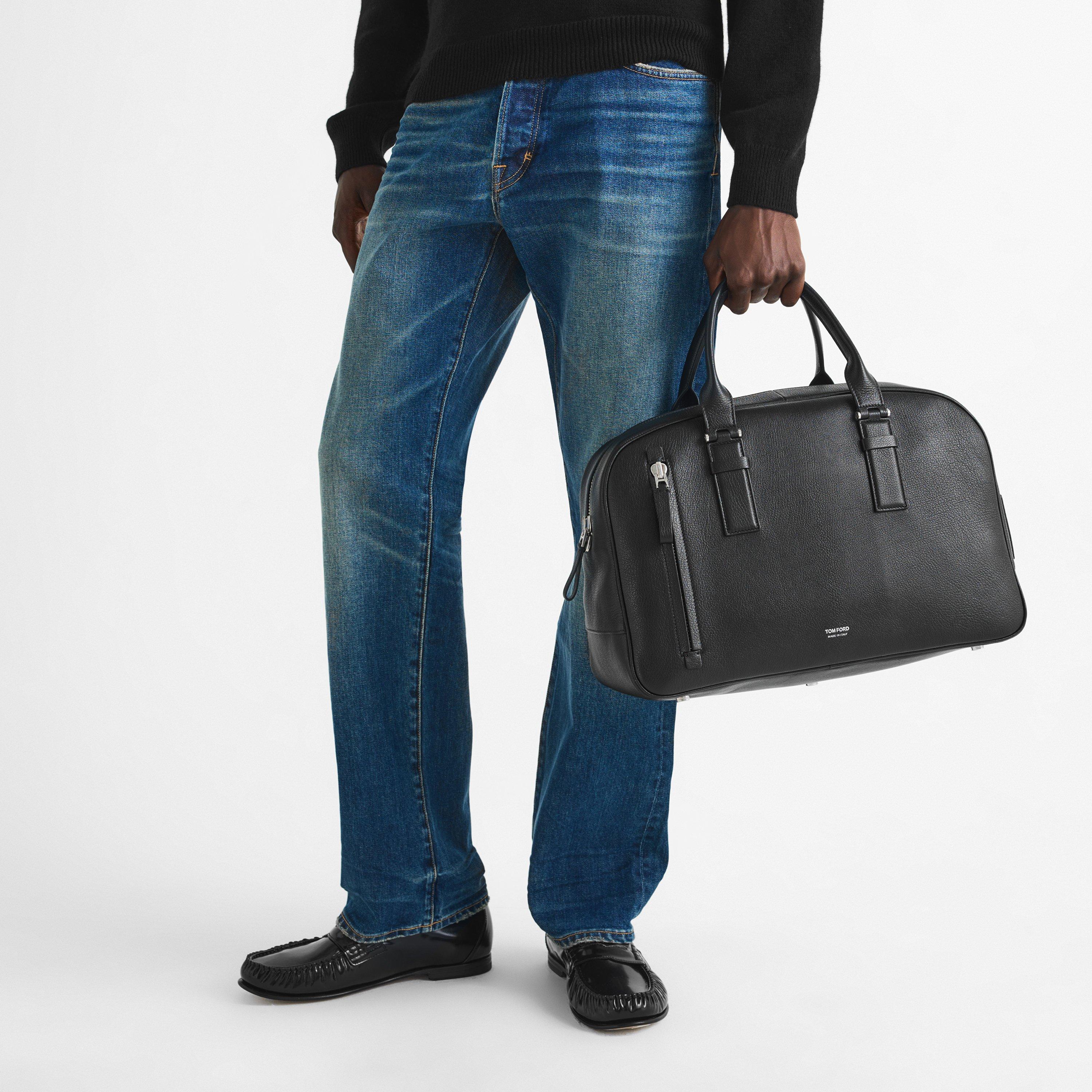 Black - Tom Ford - Men's Leather Duffle Bag - 3