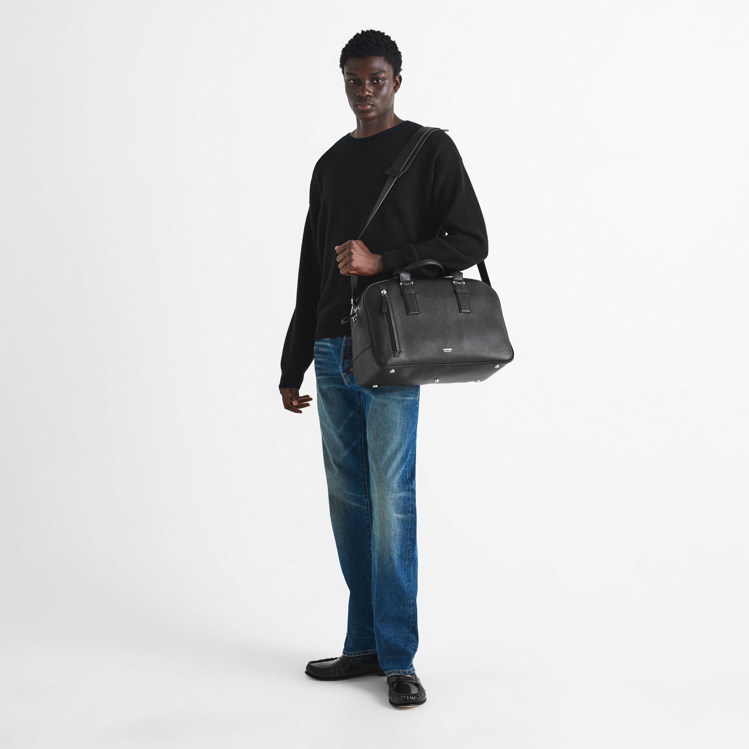 Black - Tom Ford - Men's Leather Duffle Bag - 4
