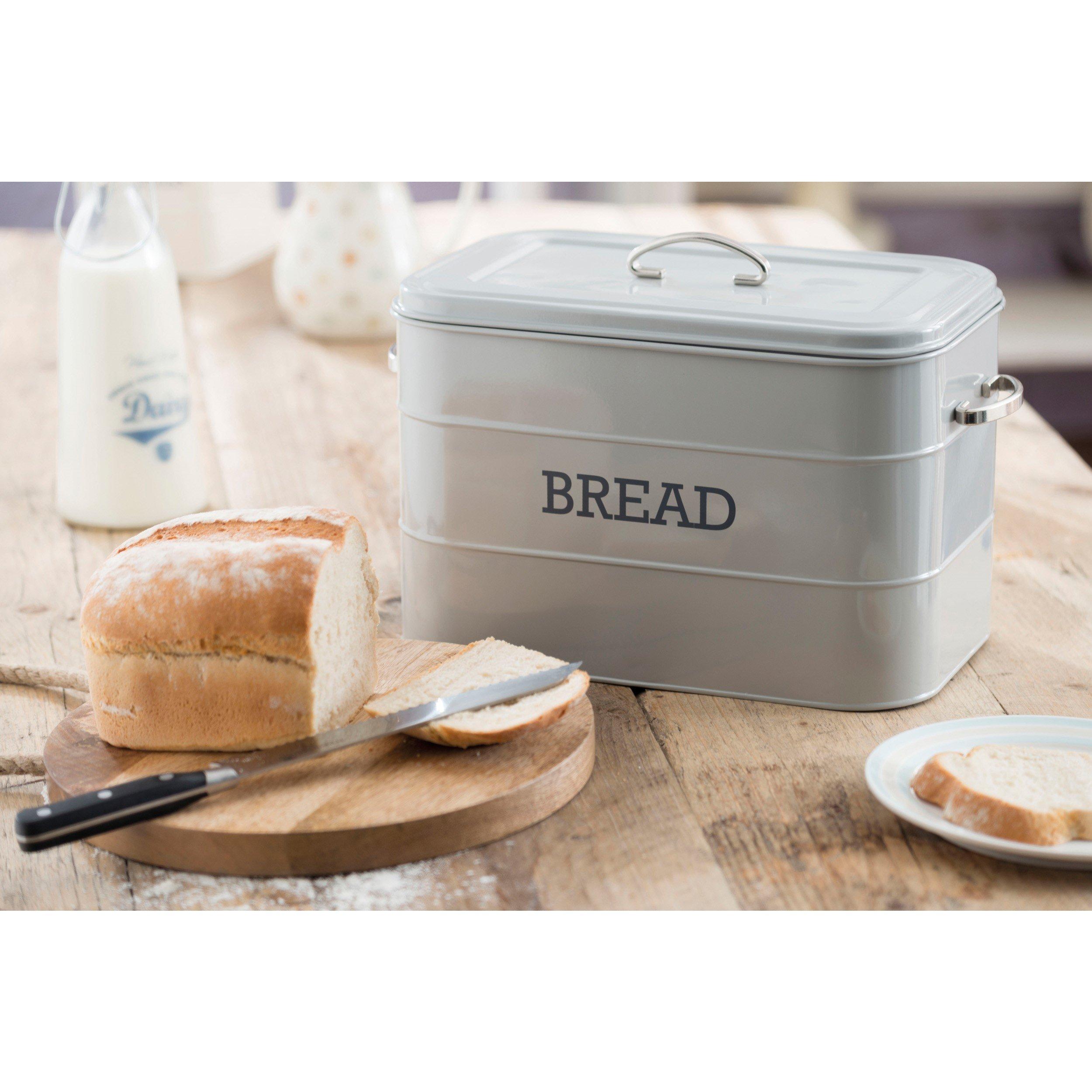 Grey - KitchenCraft - Living Nostalgia French Grey Bread Bin - 2