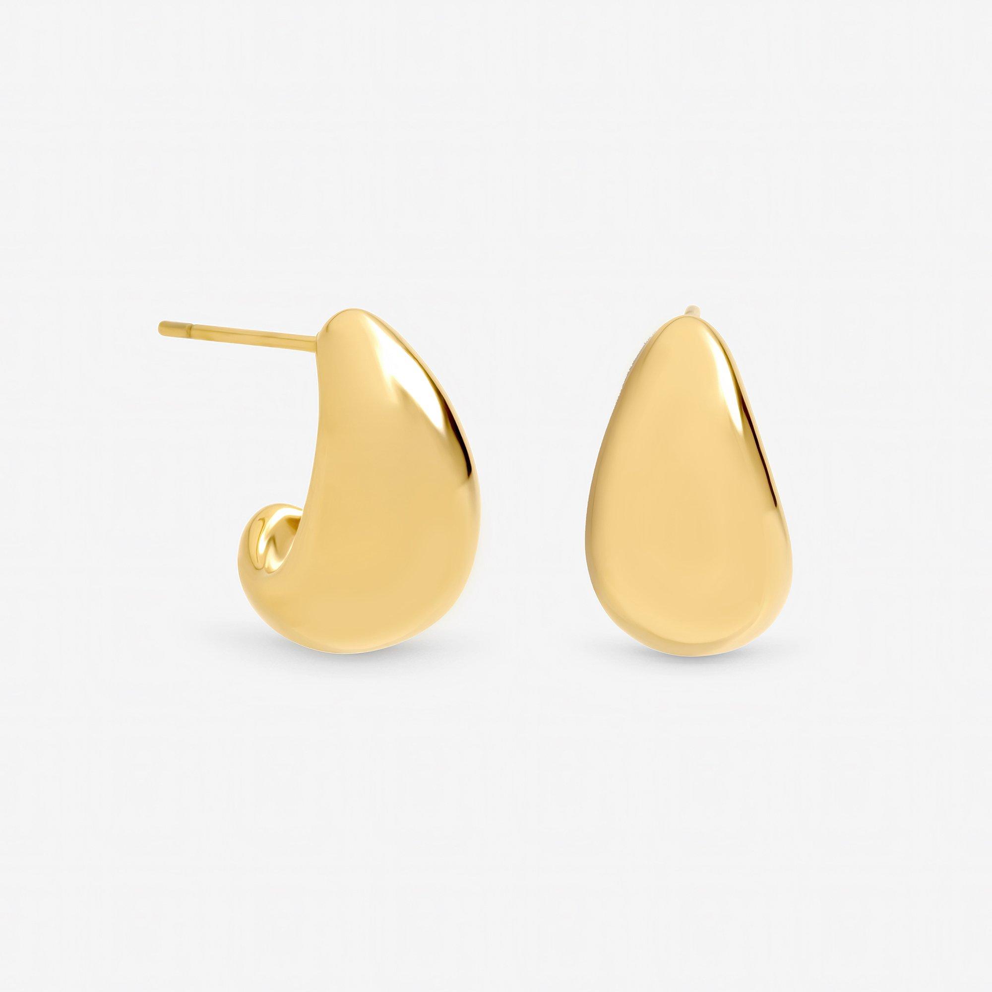 Gold - Jon Richard - Gold Plated Waterproof Dome Stud Earrings - 1