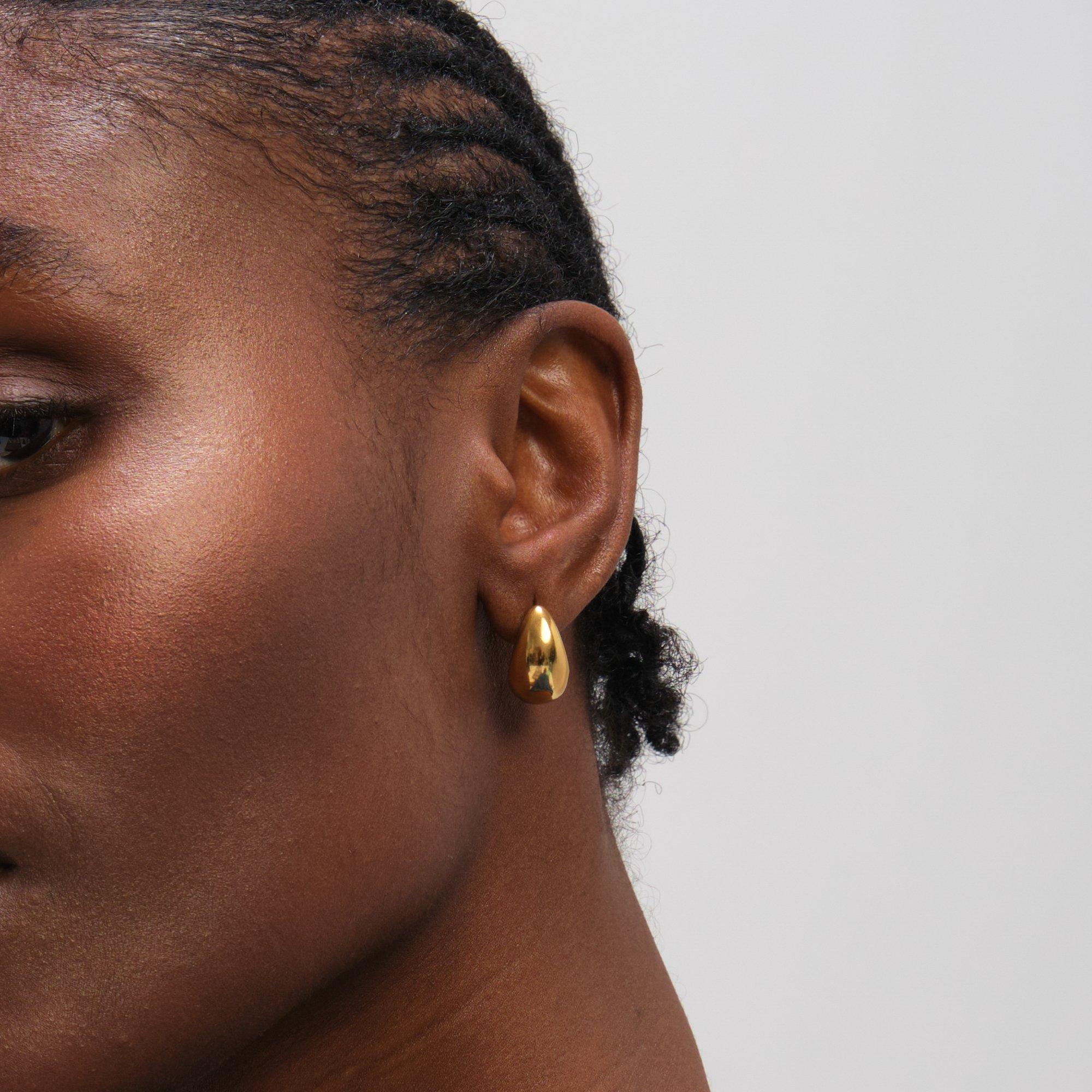 Gold - Jon Richard - Gold Plated Waterproof Dome Stud Earrings - 2