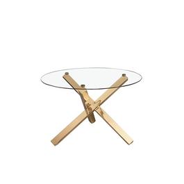 LPD Capri Dining Table Glass Top With Gold Legs