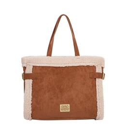 Biba Faux Shearling Trim Tote Bag