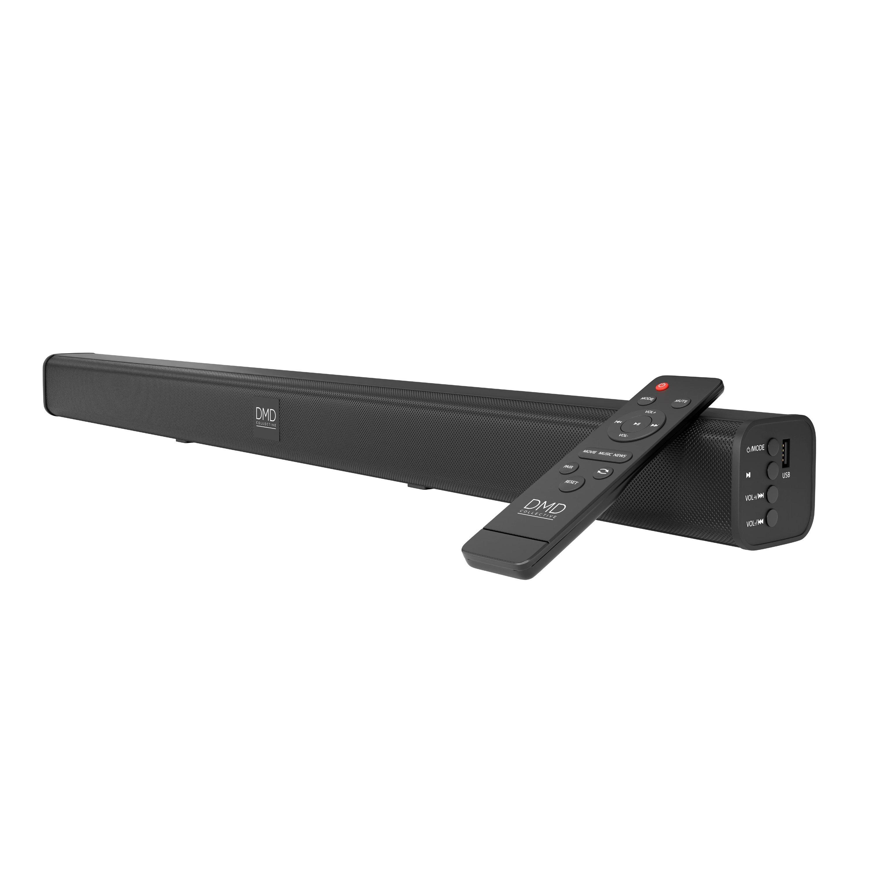 Dmd Collective Unisex Black All In One Sound Bar For Tv With Remote Bluetooth, Optical, Aux Inputs 30W In - Image 6