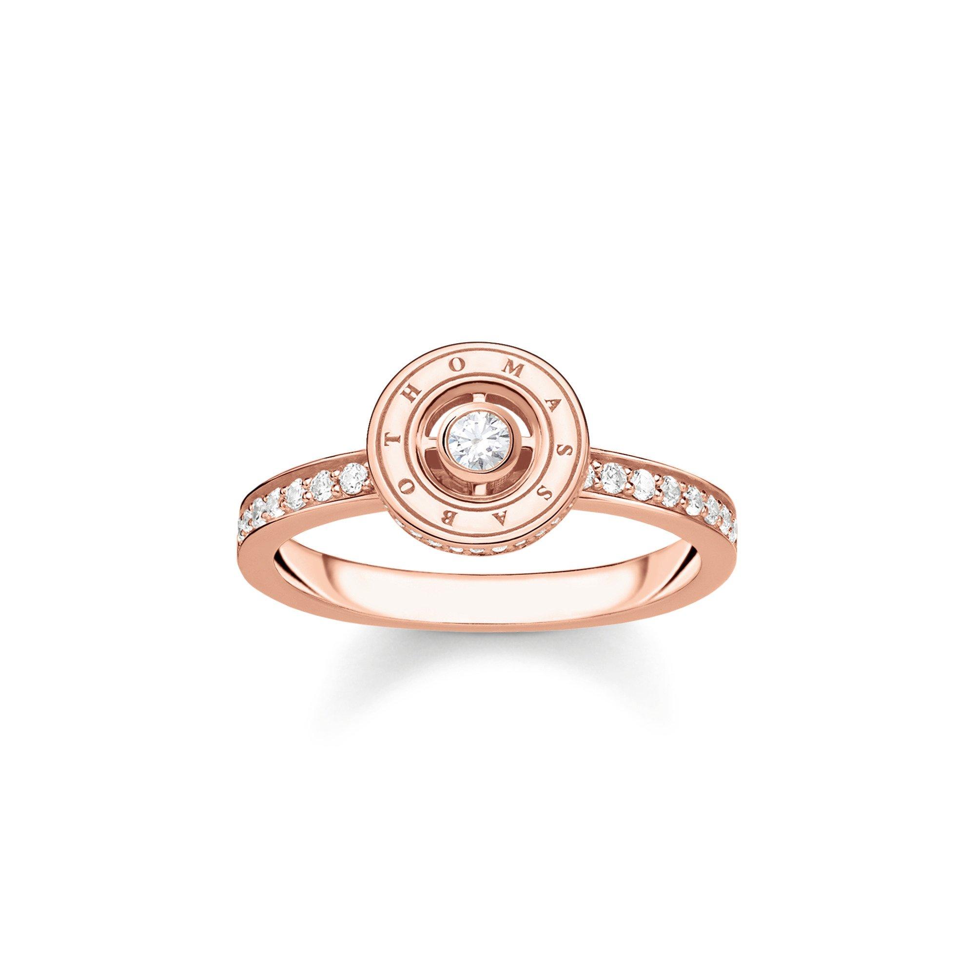 Thomas Sabo Women's Pavé Circle Plated Band Ring Rose Gold - 54