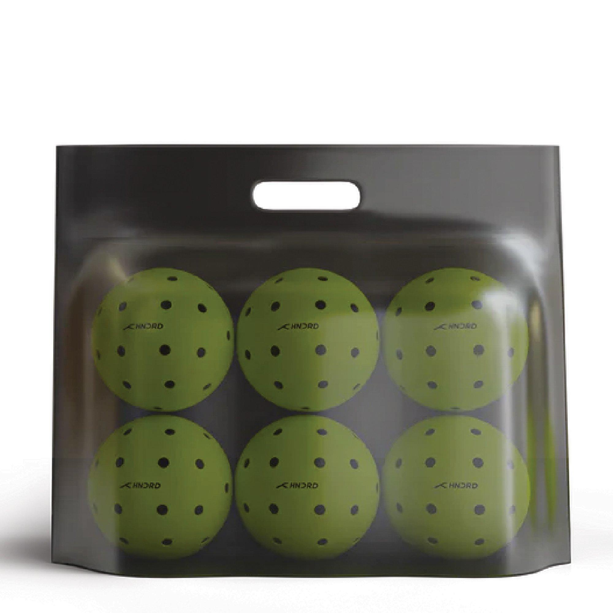 Neon Yellow - Hundred - P500 Pro Outdoor Plastic Pack of 6 Pickleball Balls - 4