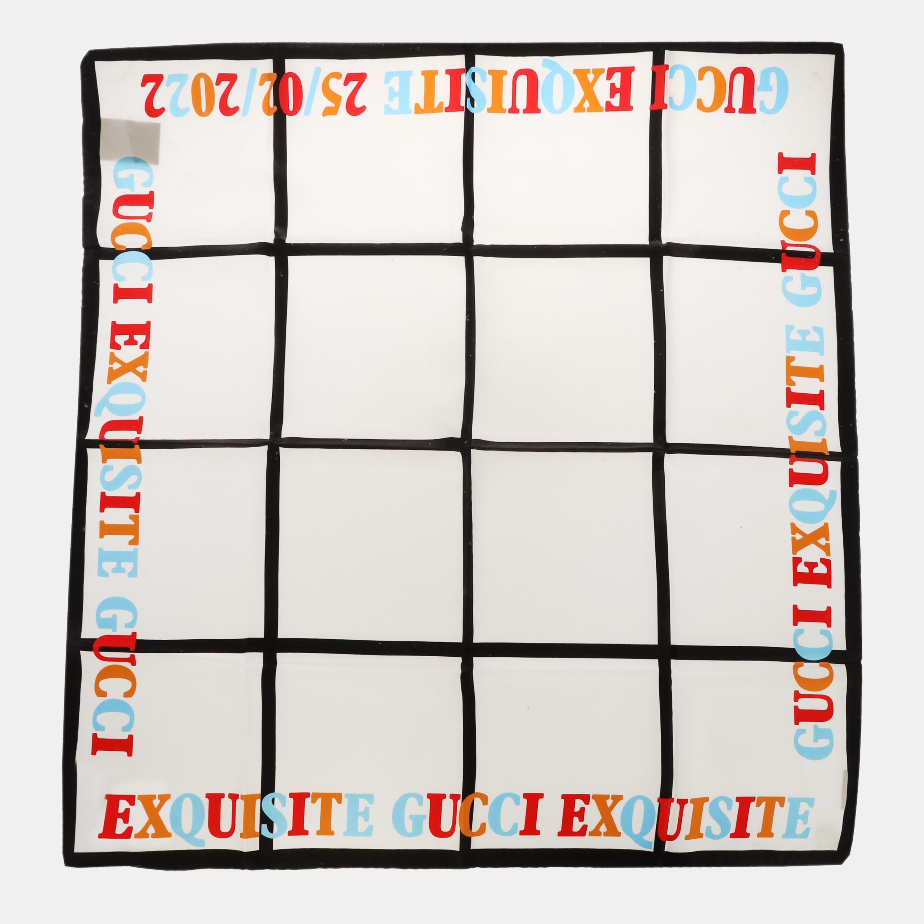 White/Black - Gucci - Men's Silk Scarf - 1