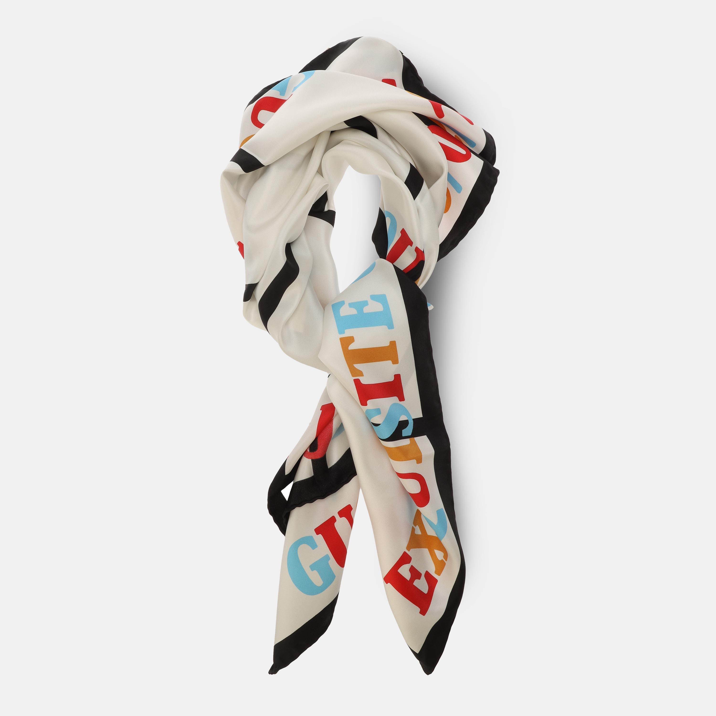 White/Black - Gucci - Men's Silk Scarf - 3