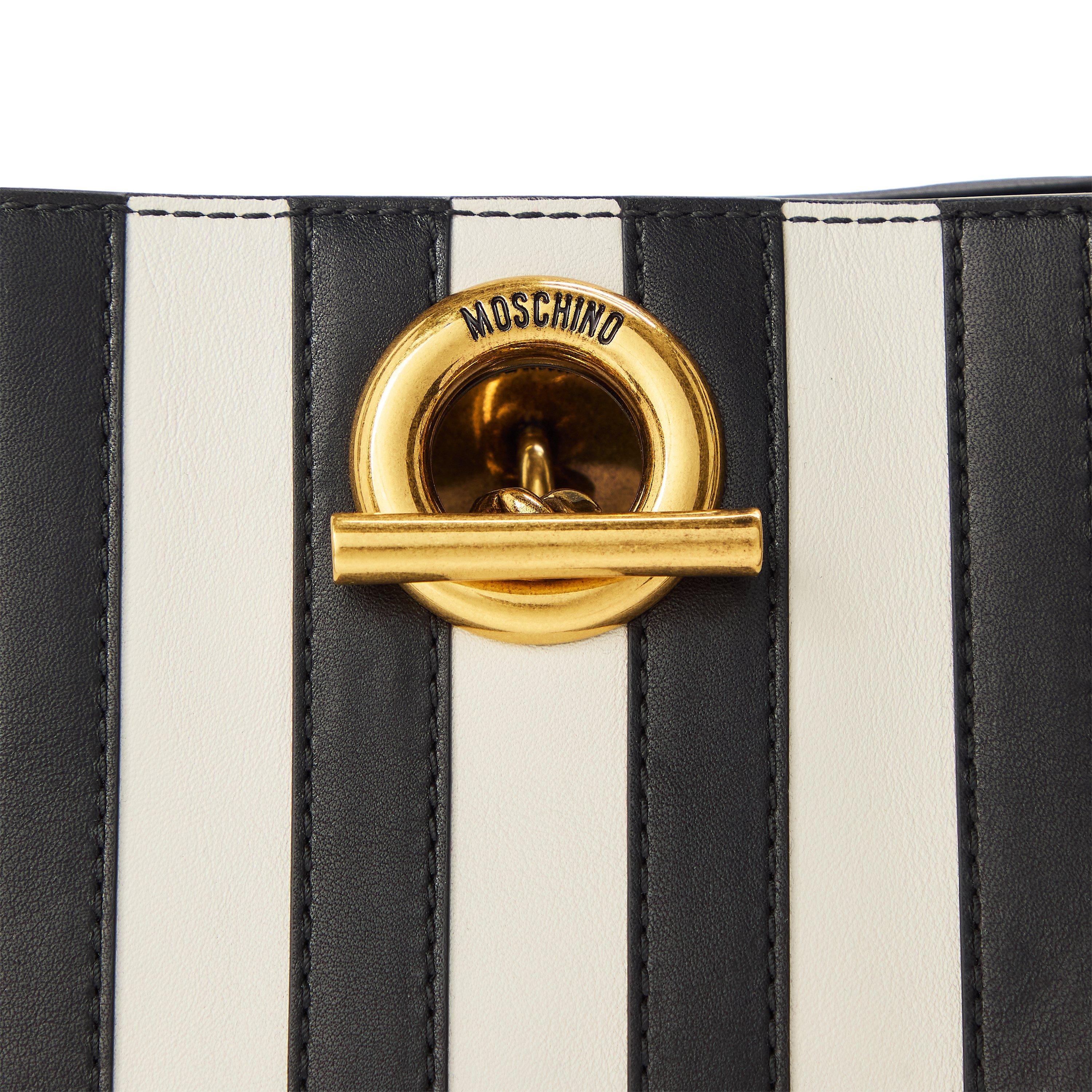 Black - Moschino - Moschino Stripd Tote Ld99 - 3