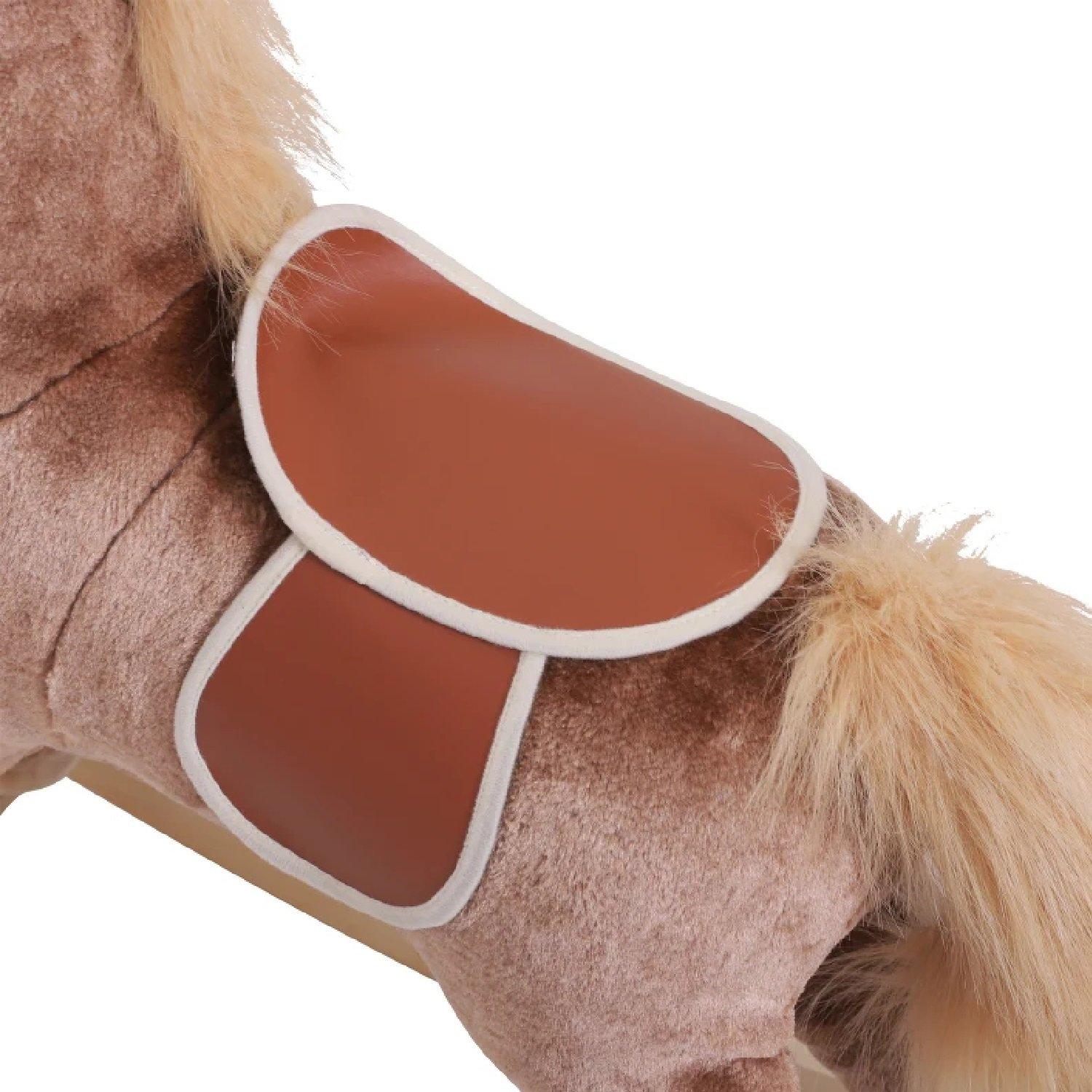 Brown - HOMCOM - Kids Plush Rocking Horse With Wooden Base - 8