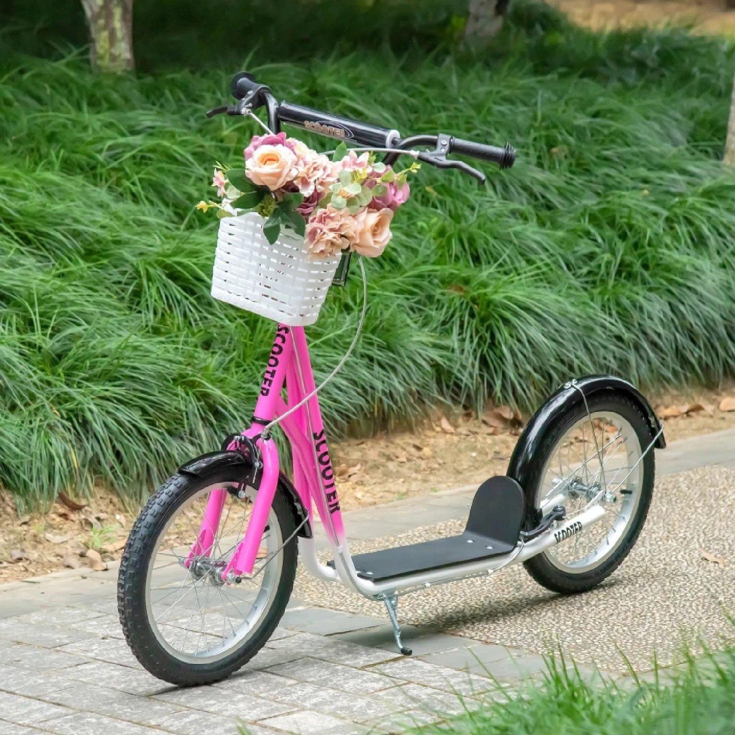 Pink - HOMCOM - 16 Teen Ride Scooter 5-12 Year - 2