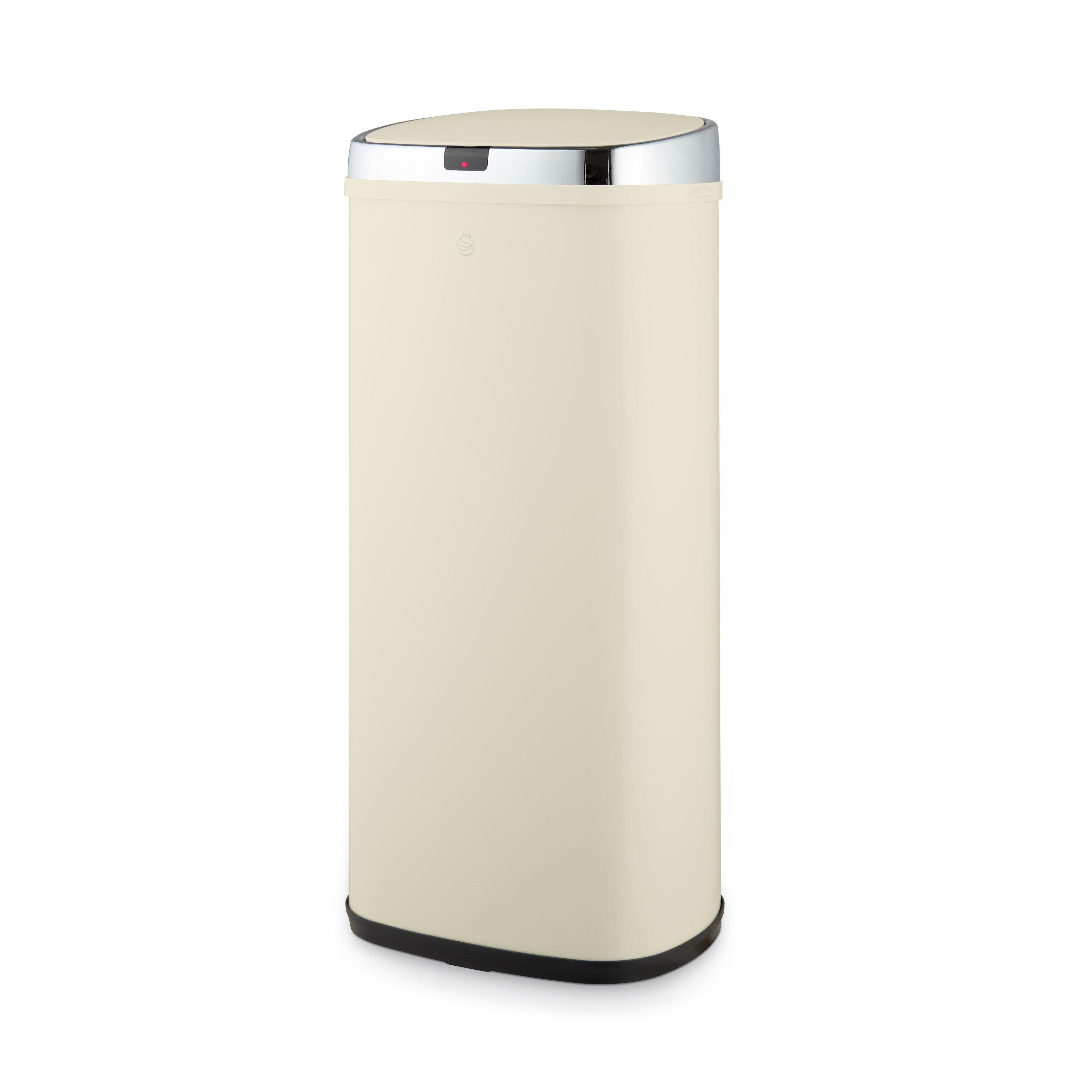 Cream - Swan - 50L Square Sensor Bin Cream - 1