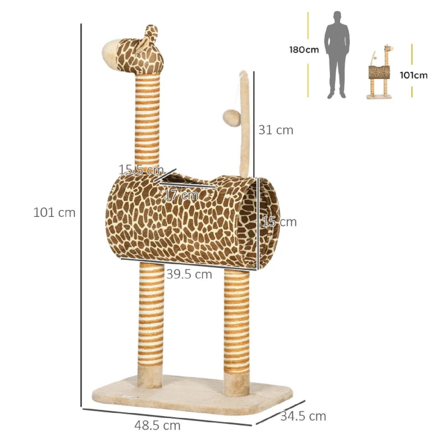 Orange - PawHut - Giraffe-Designed Cat Tree - 2