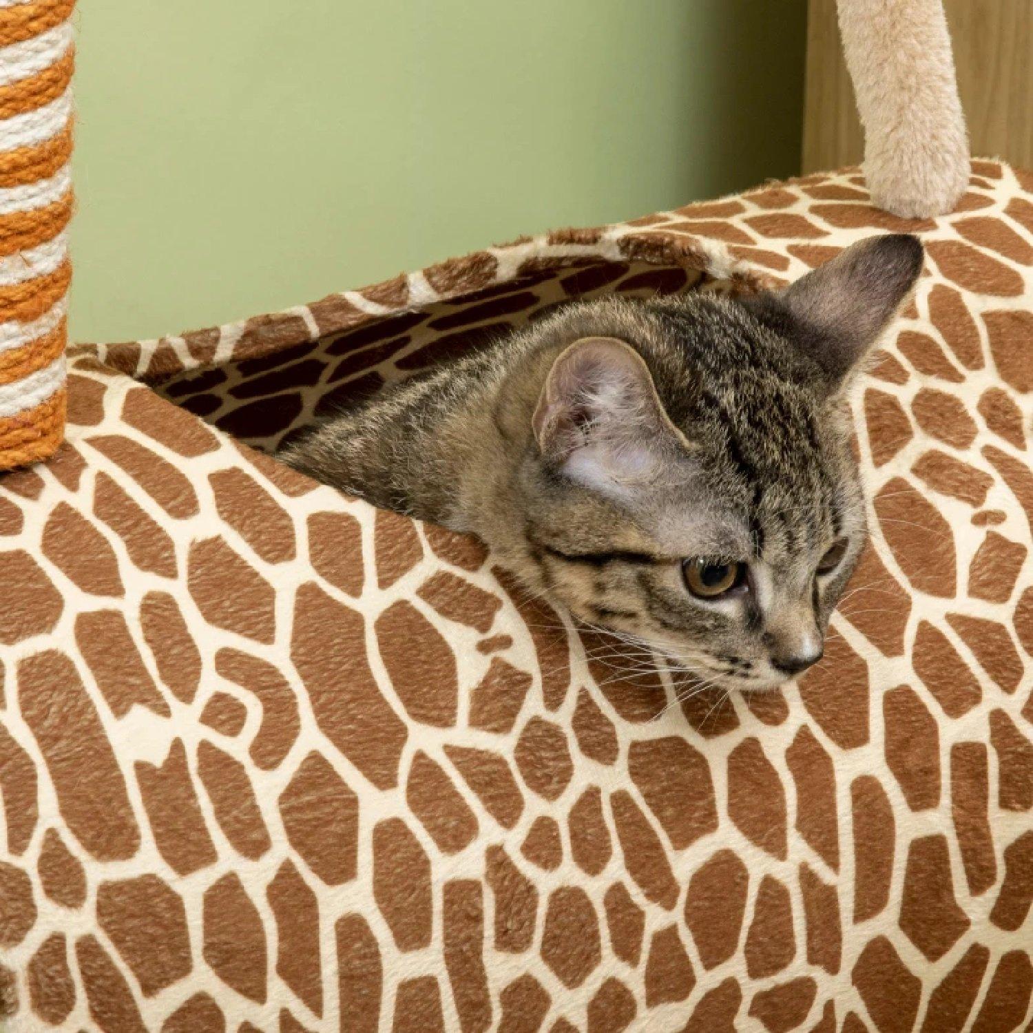 Orange - PawHut - Giraffe-Designed Cat Tree - 6