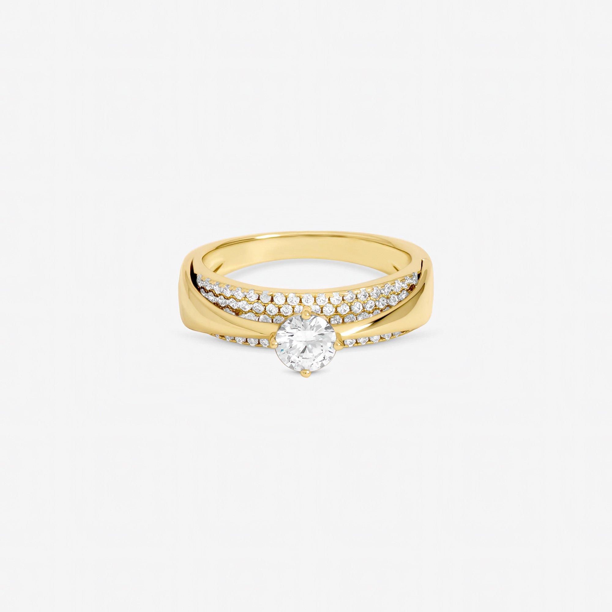 Gold - Jon Richard - Gold Plated Cubic Zirconia and Pave Ring