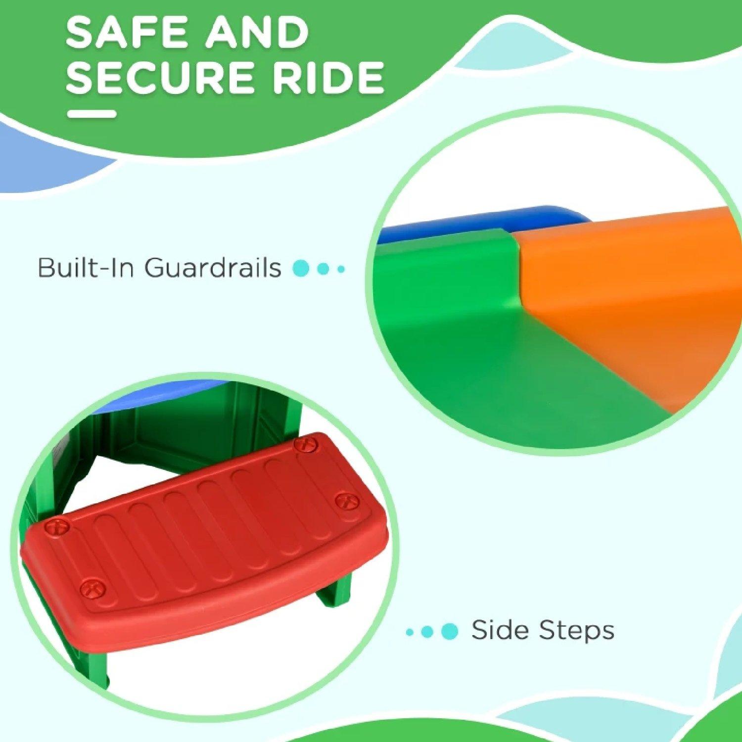 Multi - HOMCOM - 3(m) Four-Piece Ride on Kids Roller Coaster - 4