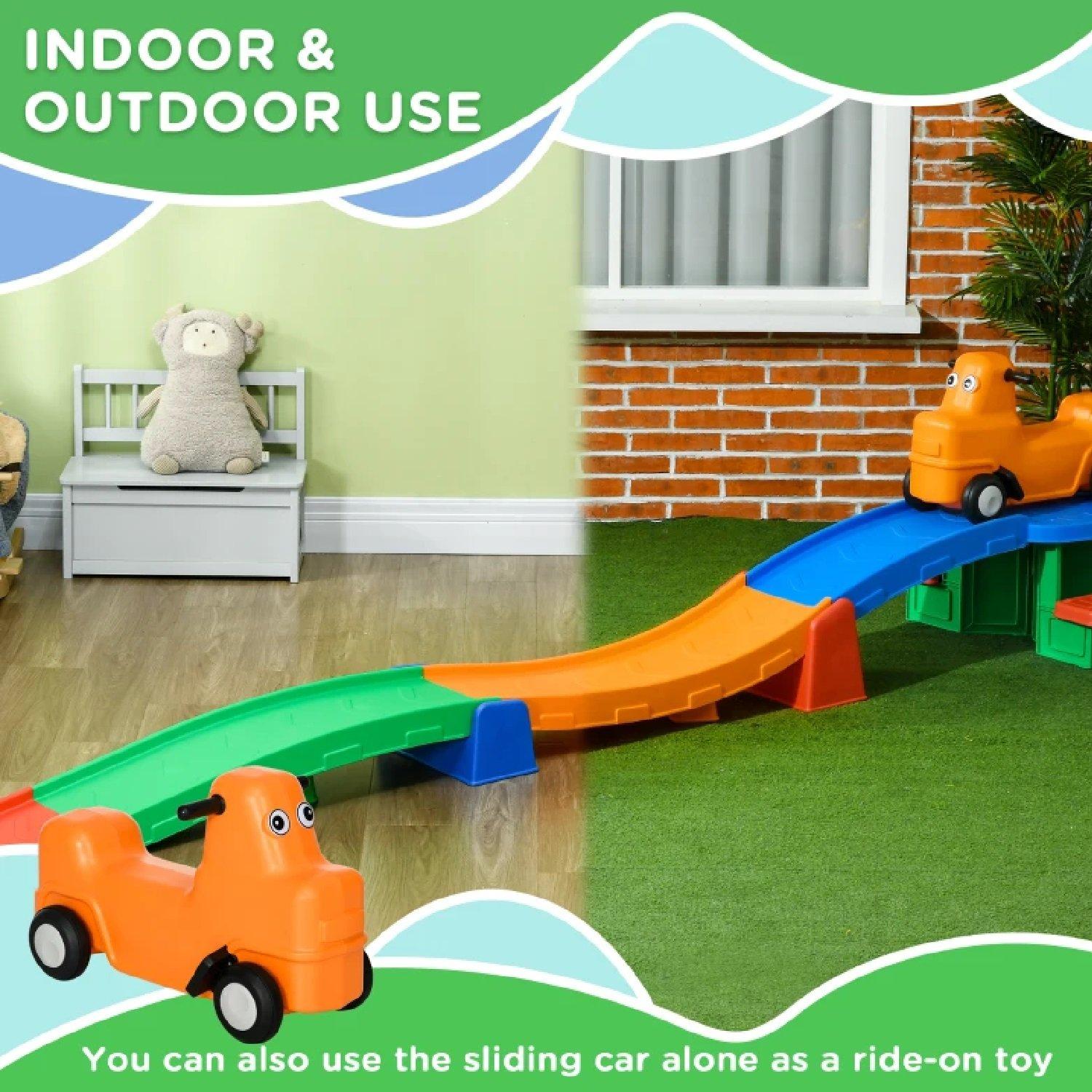 Multi - HOMCOM - 3(m) Four-Piece Ride on Kids Roller Coaster - 5