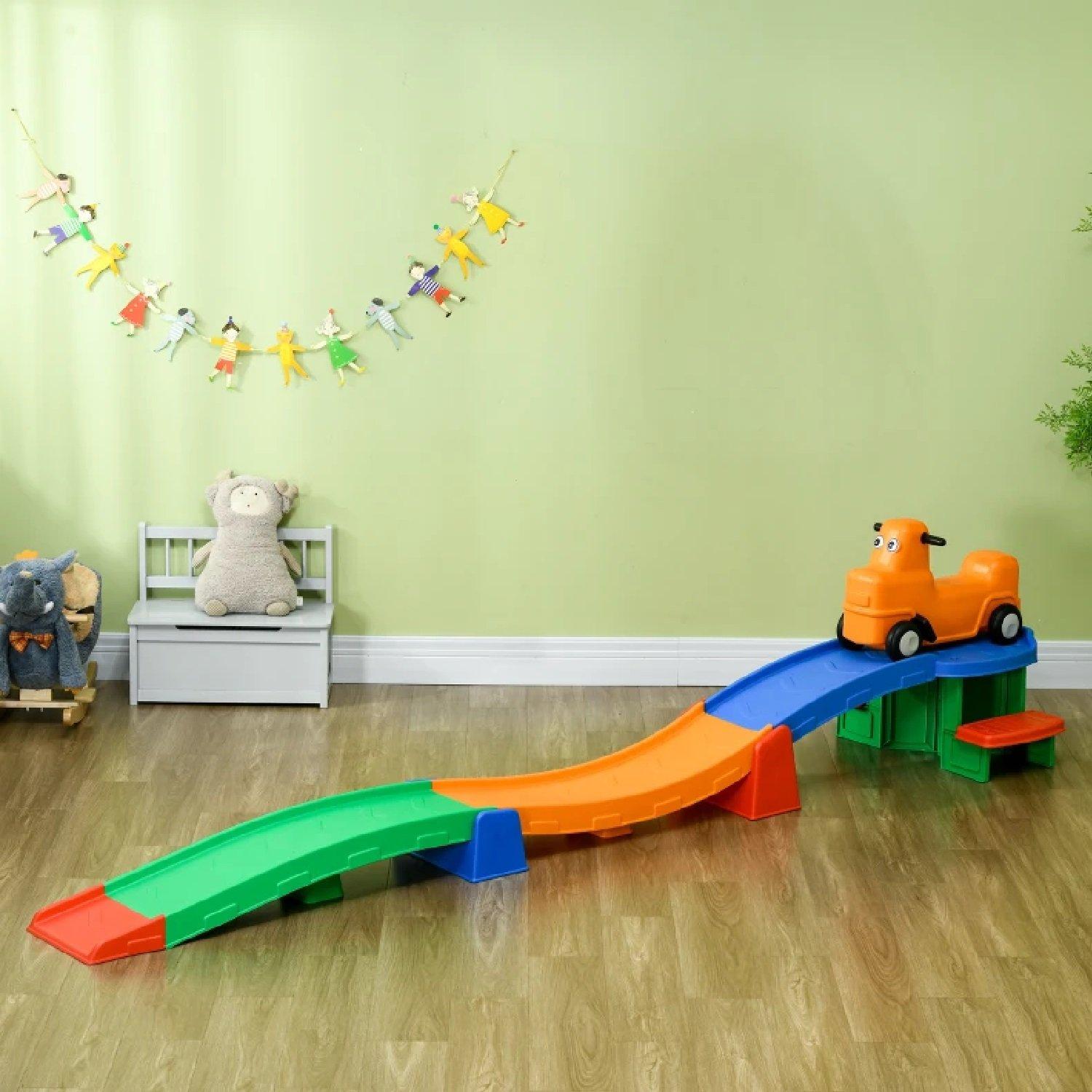 Multi - HOMCOM - 3(m) Four-Piece Ride on Kids Roller Coaster - 9