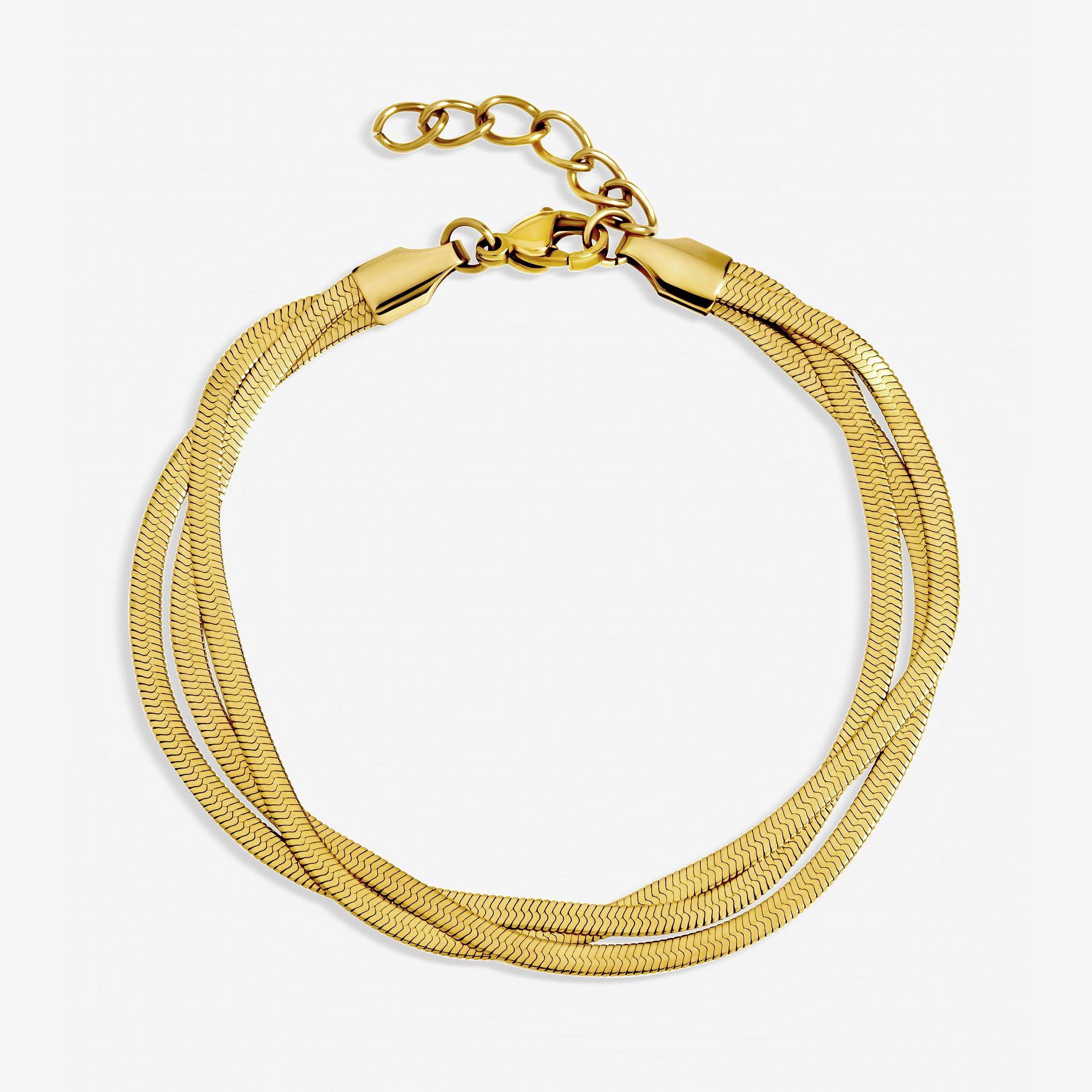 Gold - Jon Richard - Gold Plated Waterproof Snake Chain Bracelet - 1
