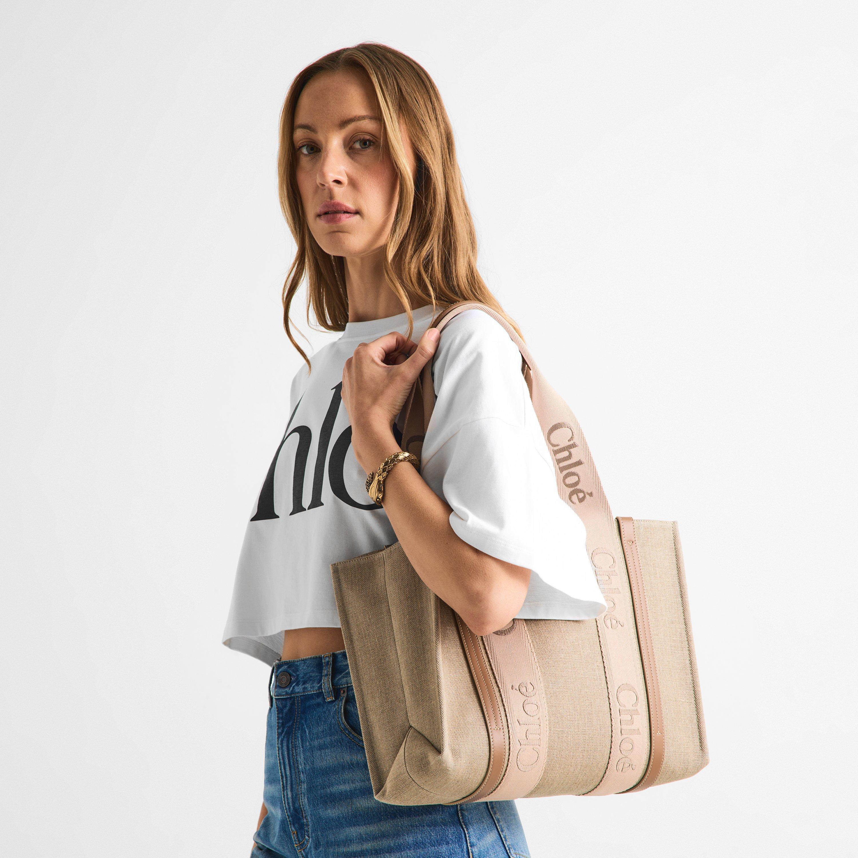 Blushy Beige - Chloe - Medium Woody Canvas Tote Bag - 3