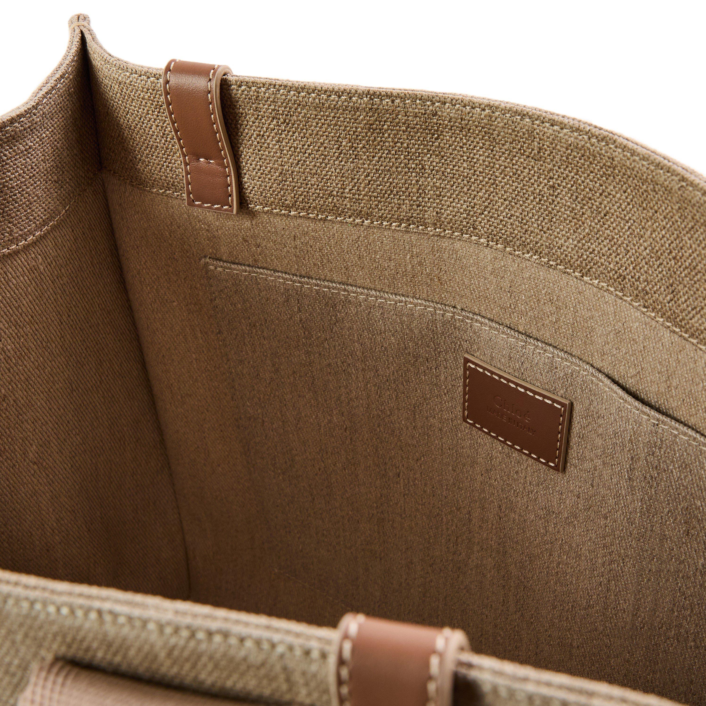 Blushy Beige - Chloe - Medium Woody Canvas Tote Bag - 5