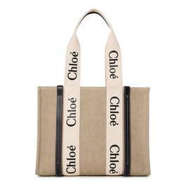 Chloe Medium Woody Canvas Tote Bag