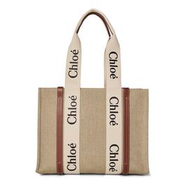 Chloe Medium Woody Canvas Tote Bag