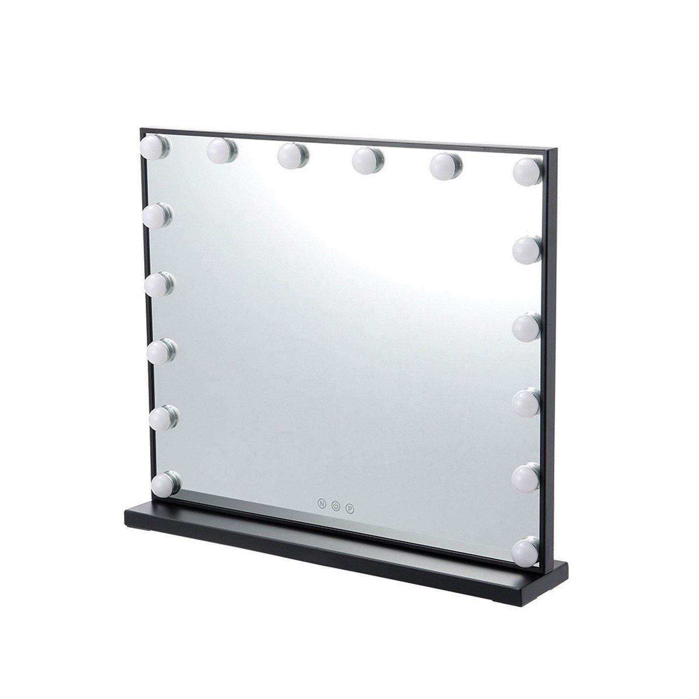 Black - Kabinet UK - Rectangular Makeup Mirror with 16 LED Bulbs - 4
