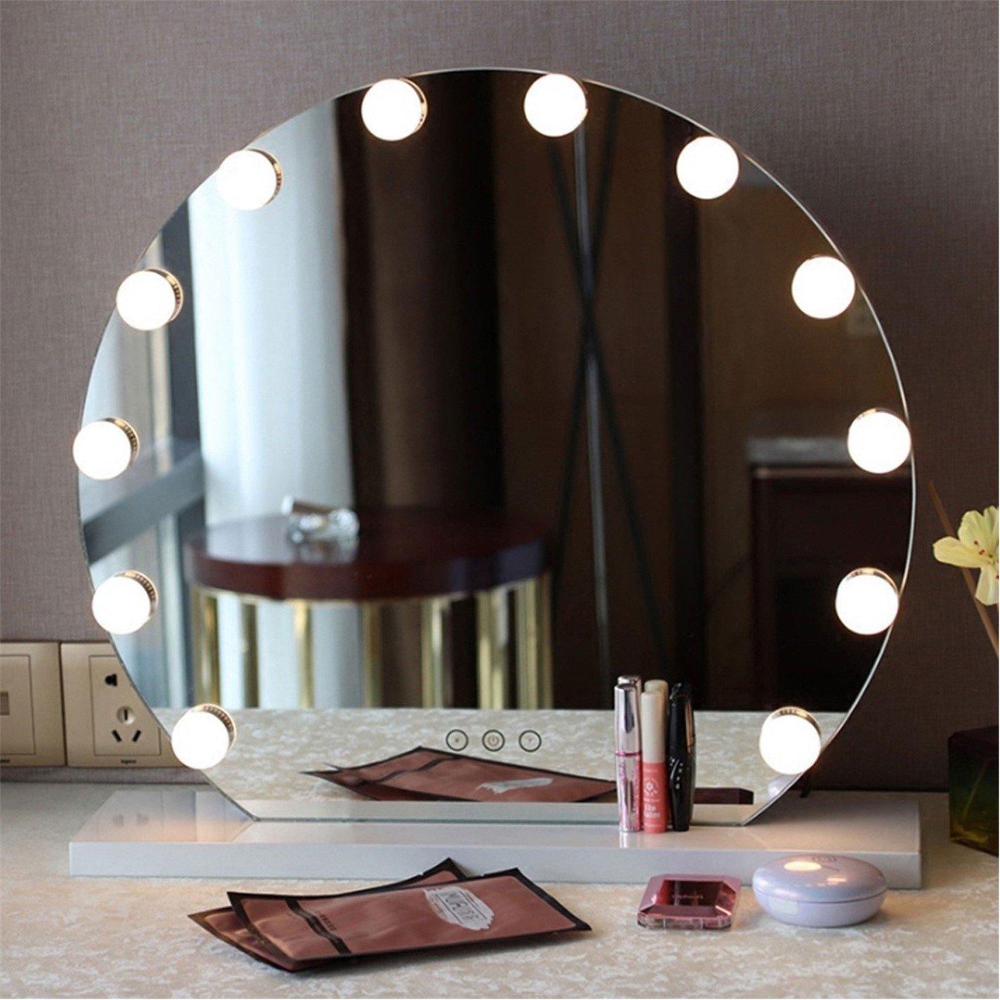 White - Kabinet UK - Round Hollywood Makeup Mirror with White Base - 2